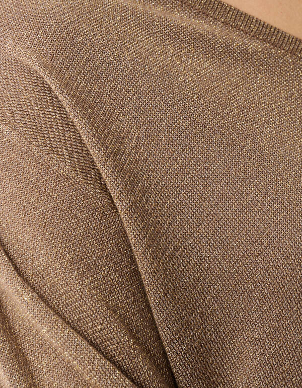 Glitzer-Pullover mit V-Ausschnitt Braun SHOEBY WOMEN