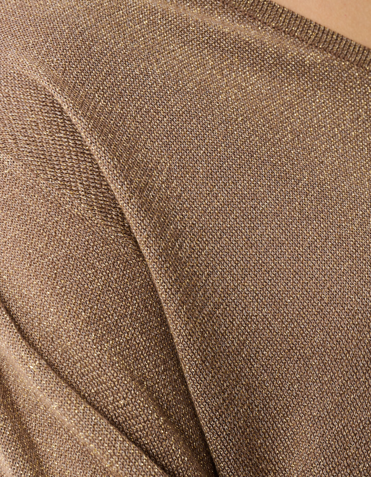 Glitzer-Pullover mit V-Ausschnitt Braun SHOEBY WOMEN