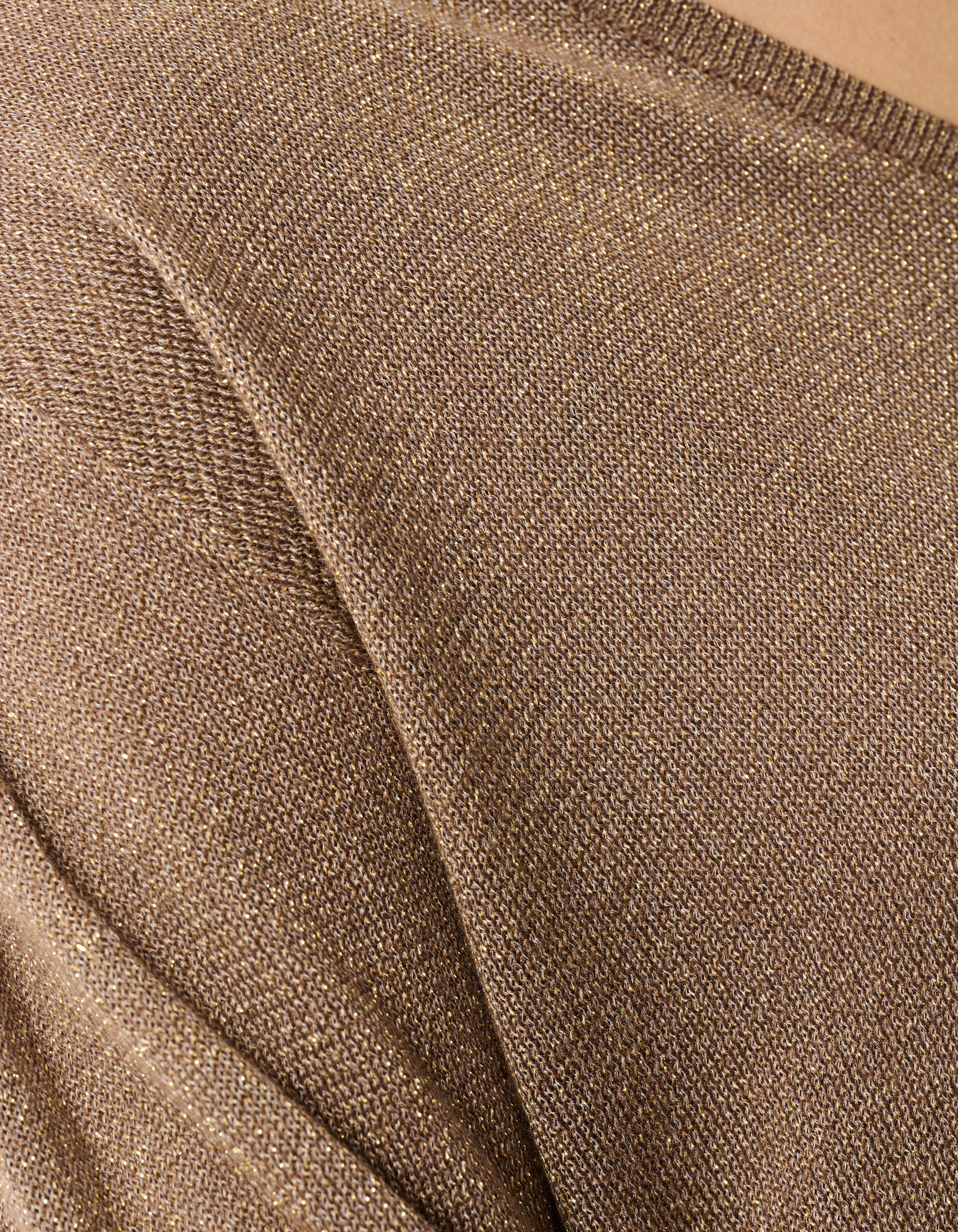 Glitzer-Pullover mit V-Ausschnitt Braun SHOEBY WOMEN