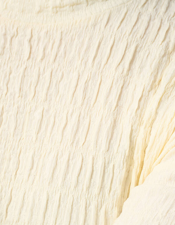 Struktur Langarmshirt Top Gebrochen Weiß SHOEBY WOMEN