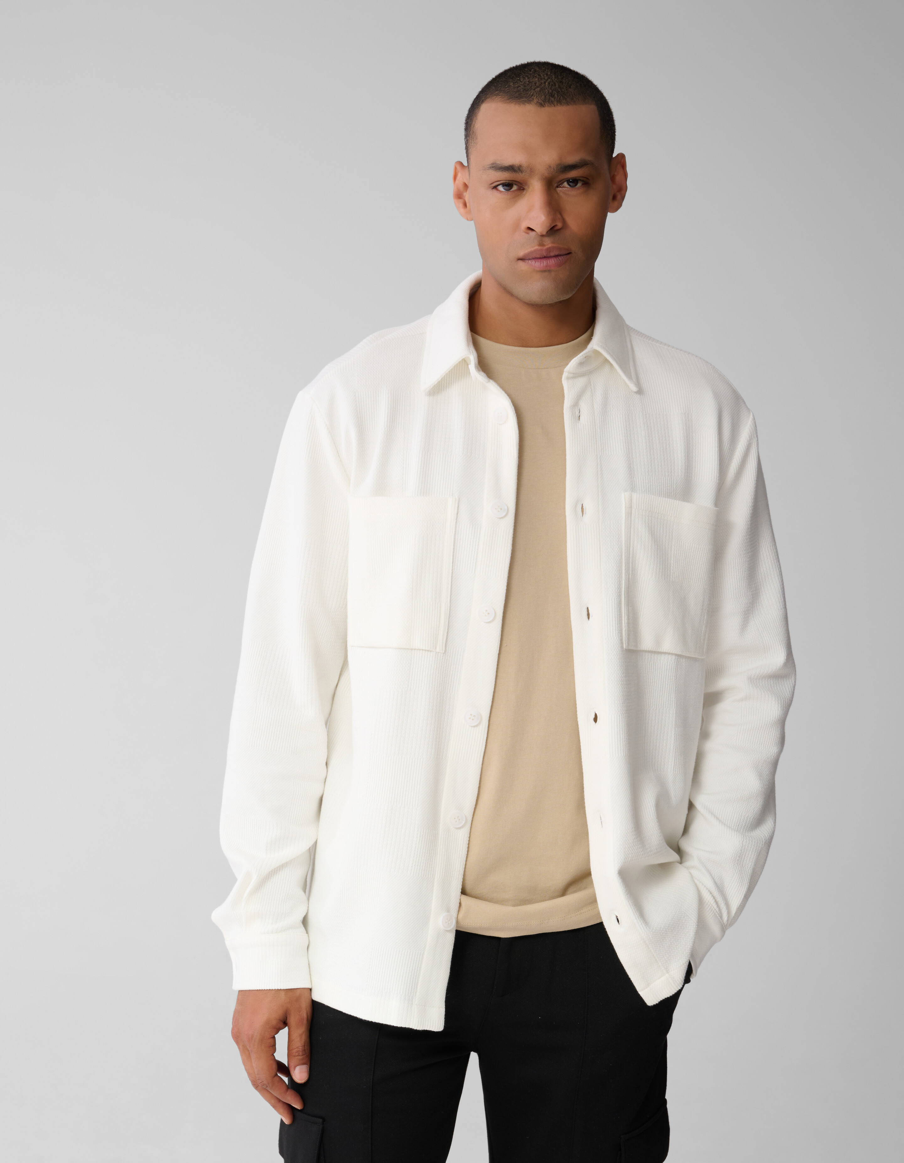 Block Jersey Overshirt Off-White SHOEBY MEN