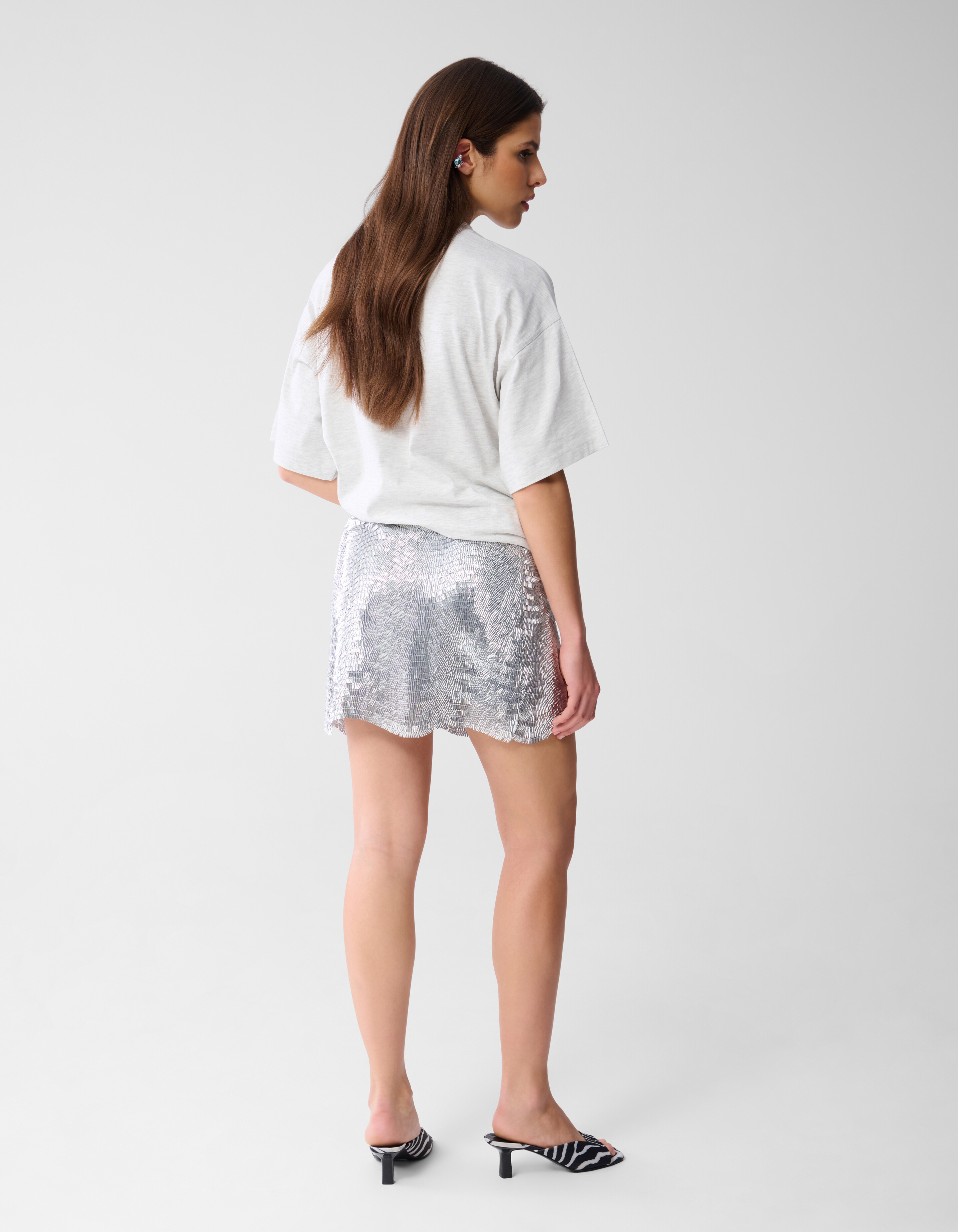 Metallischer Minirock Silber von Monica SHOEBY WOMEN