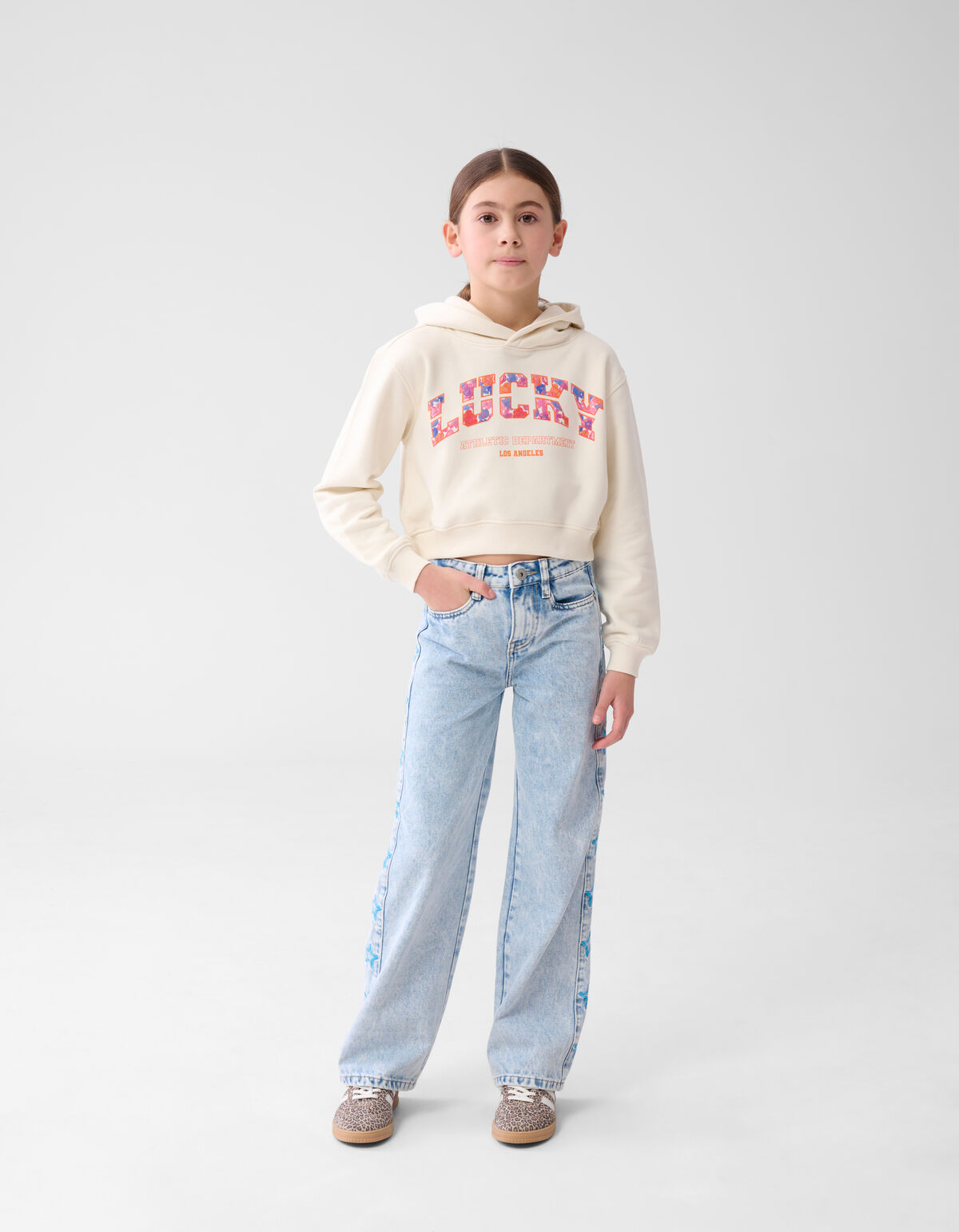 Gekürzter Varsity-Kapuzenpullover Off White SHOEBY GIRLS