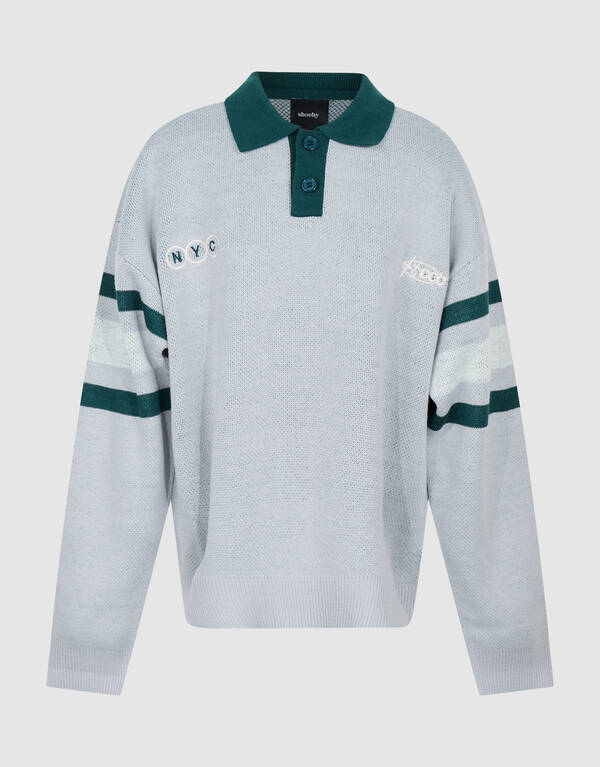 Gestreiftes Poloshirt Hellgrau SHOEBY BOYS
