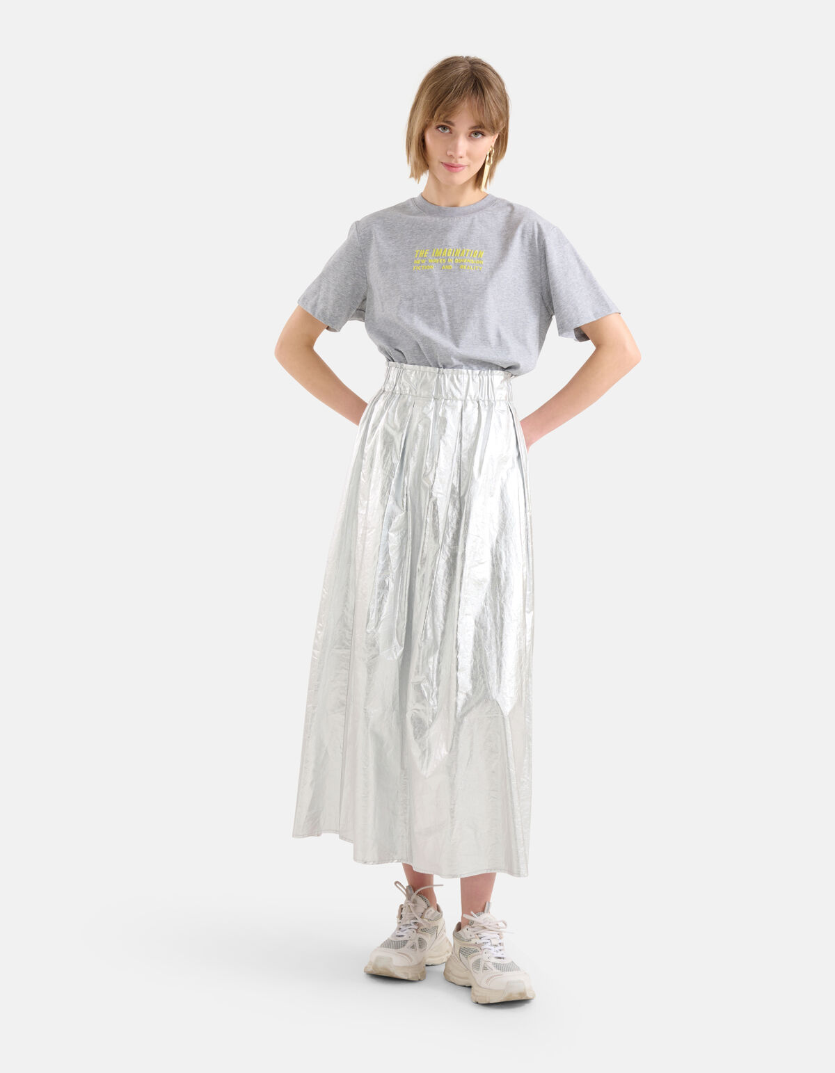 Metallischer Maxirock Silber SHOEBY WOMEN