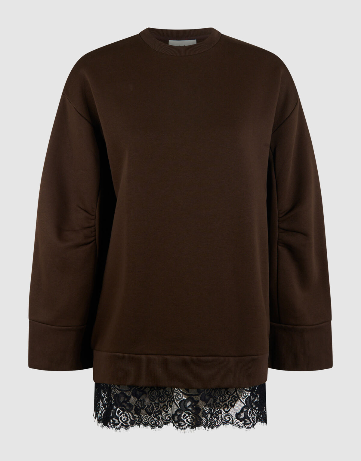 Kanten Oversized Sweater Dunkelbraun SHOEBY WOMEN