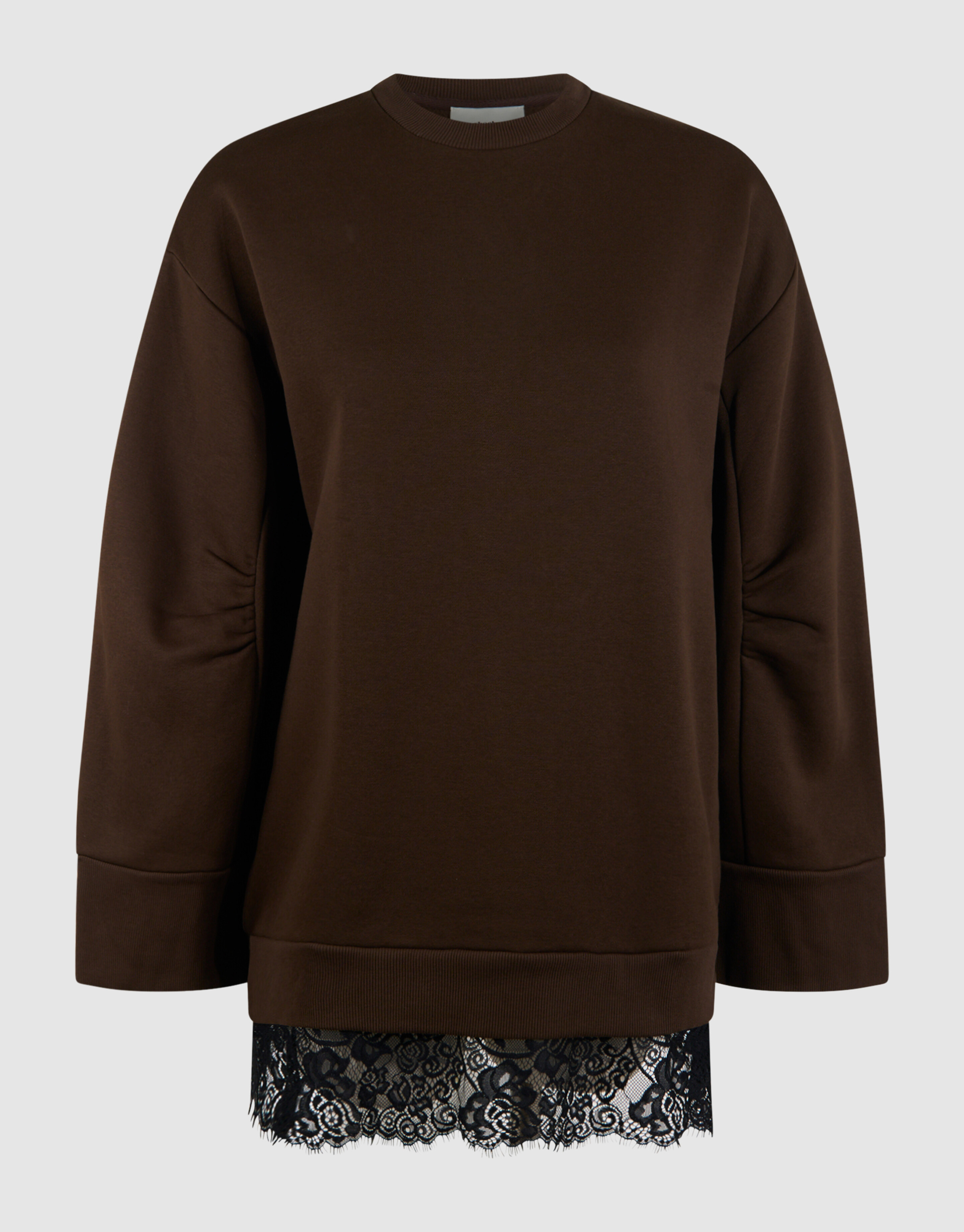 Kanten Oversized Sweater Dunkelbraun SHOEBY WOMEN