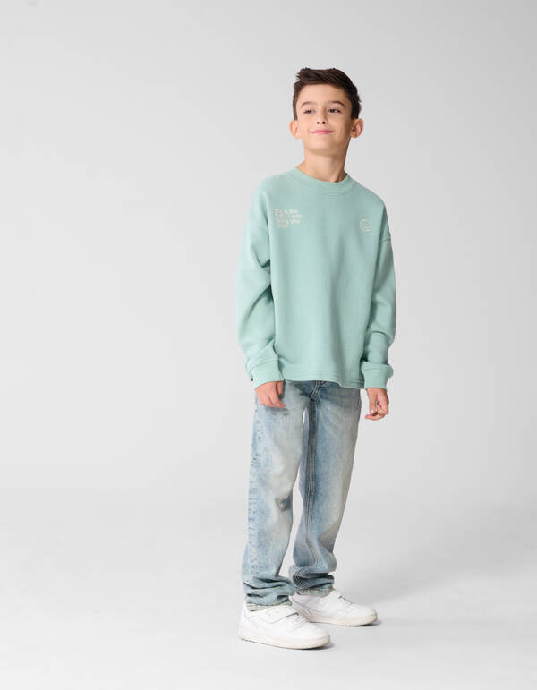 Oversized Artwork-Sweatshirt Hellgr&uuml;n SHOEBY BOYS