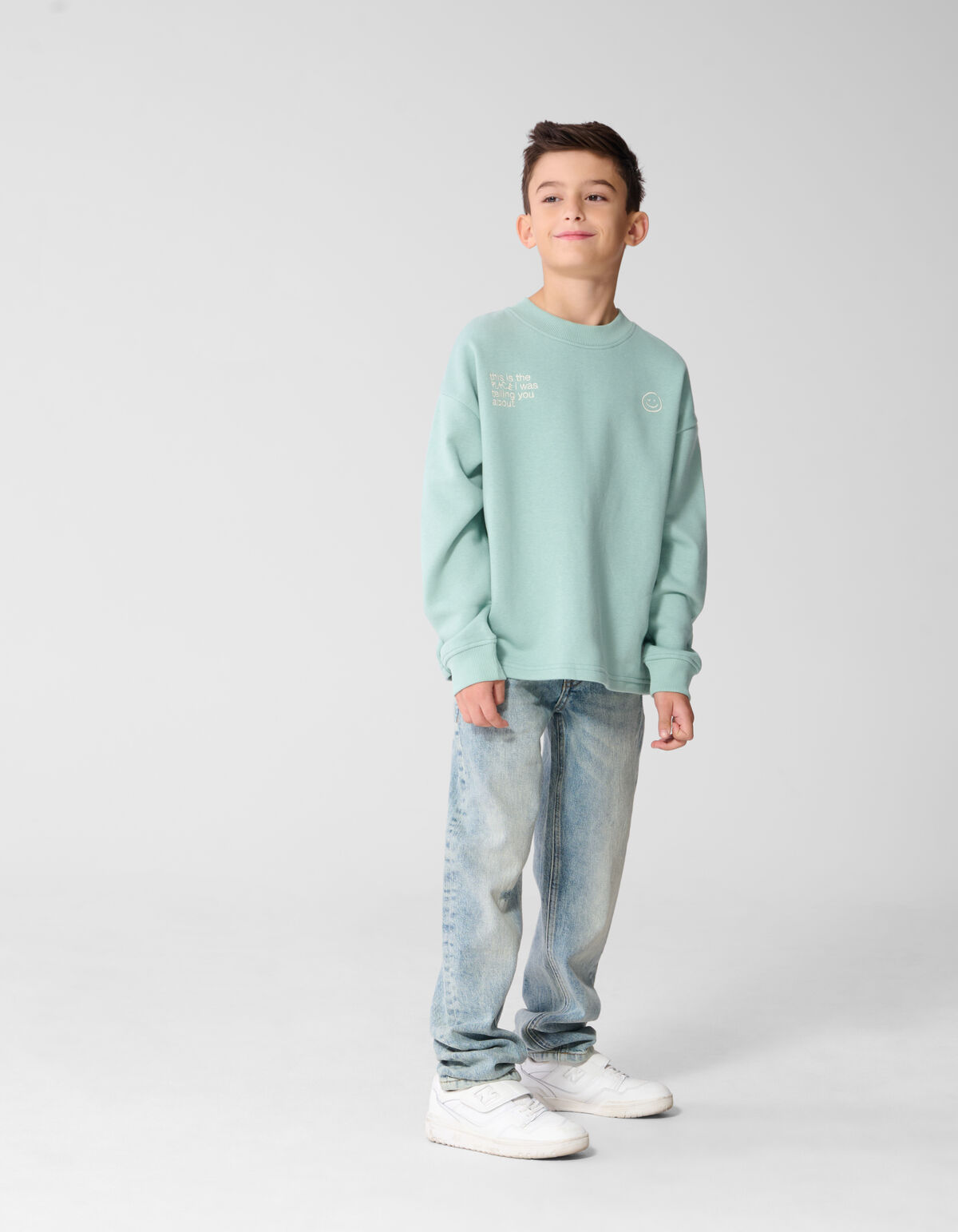 Oversized Artwork-Sweatshirt Hellgr&uuml;n SHOEBY BOYS