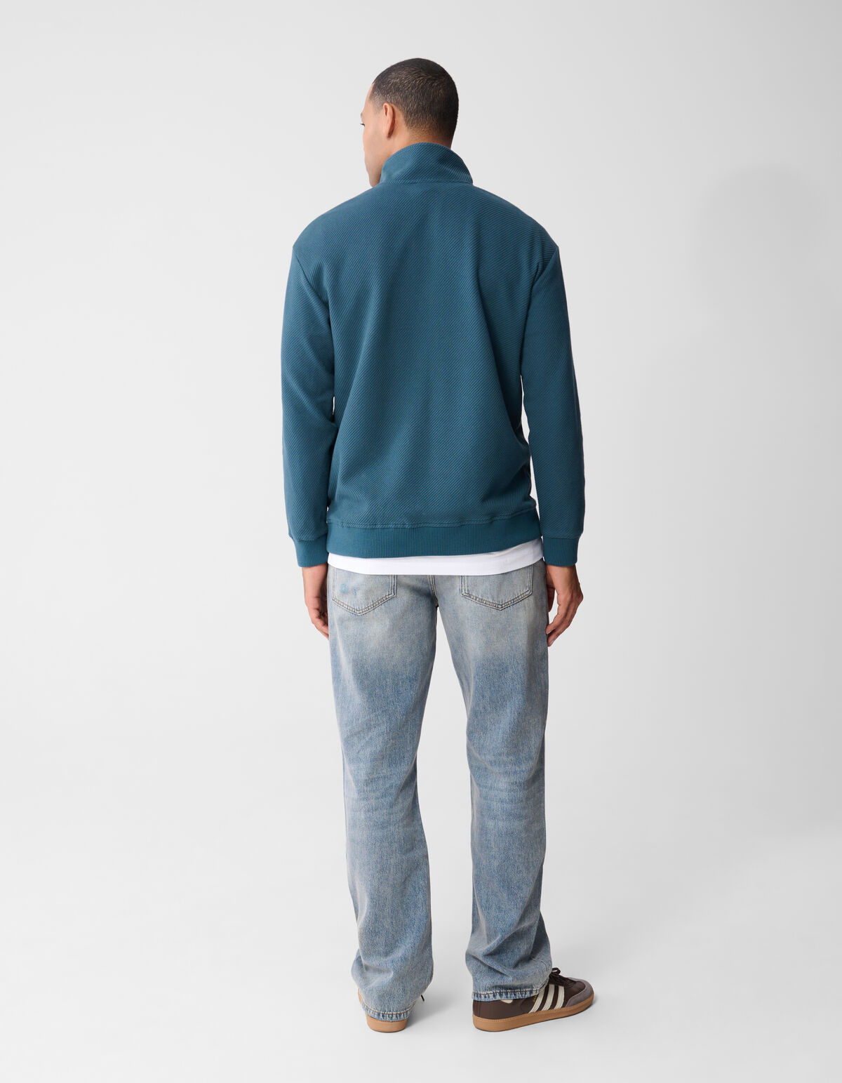 Halb-Zip-Pullover, dunkelgrün SHOEBY MEN