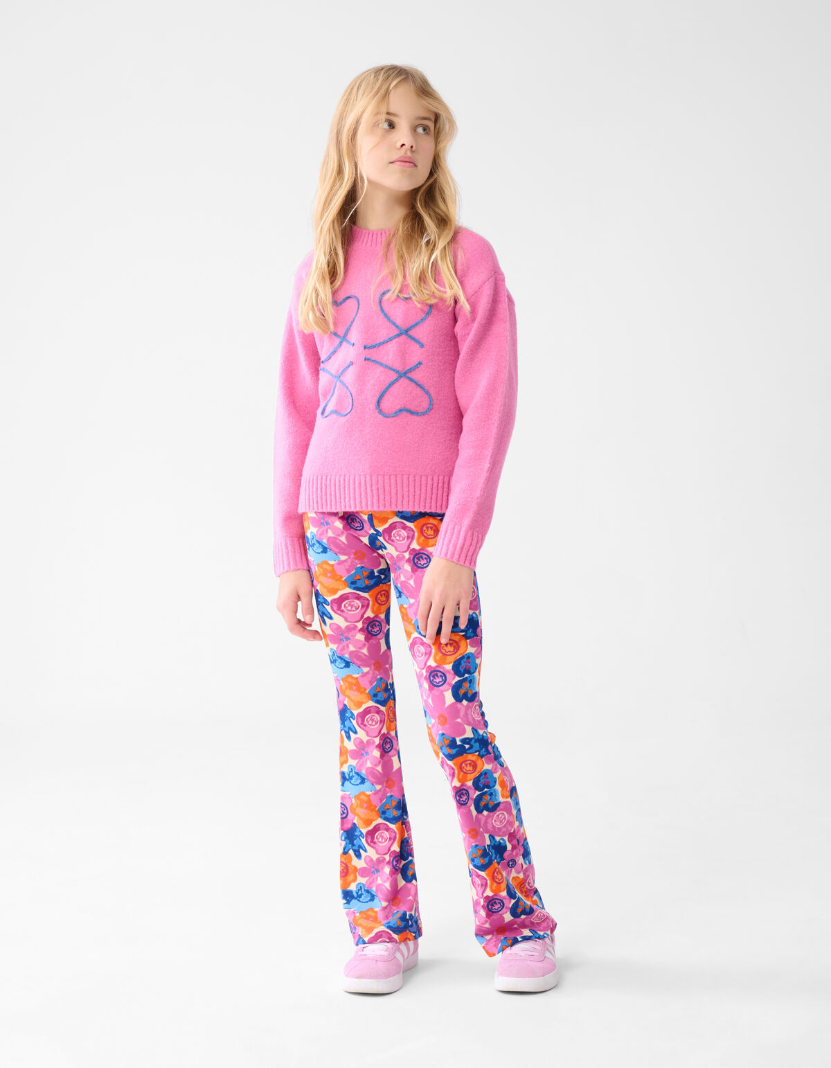 Bedruckte Leggings ausgestellter Rippe Hellrosa SHOEBY GIRLS