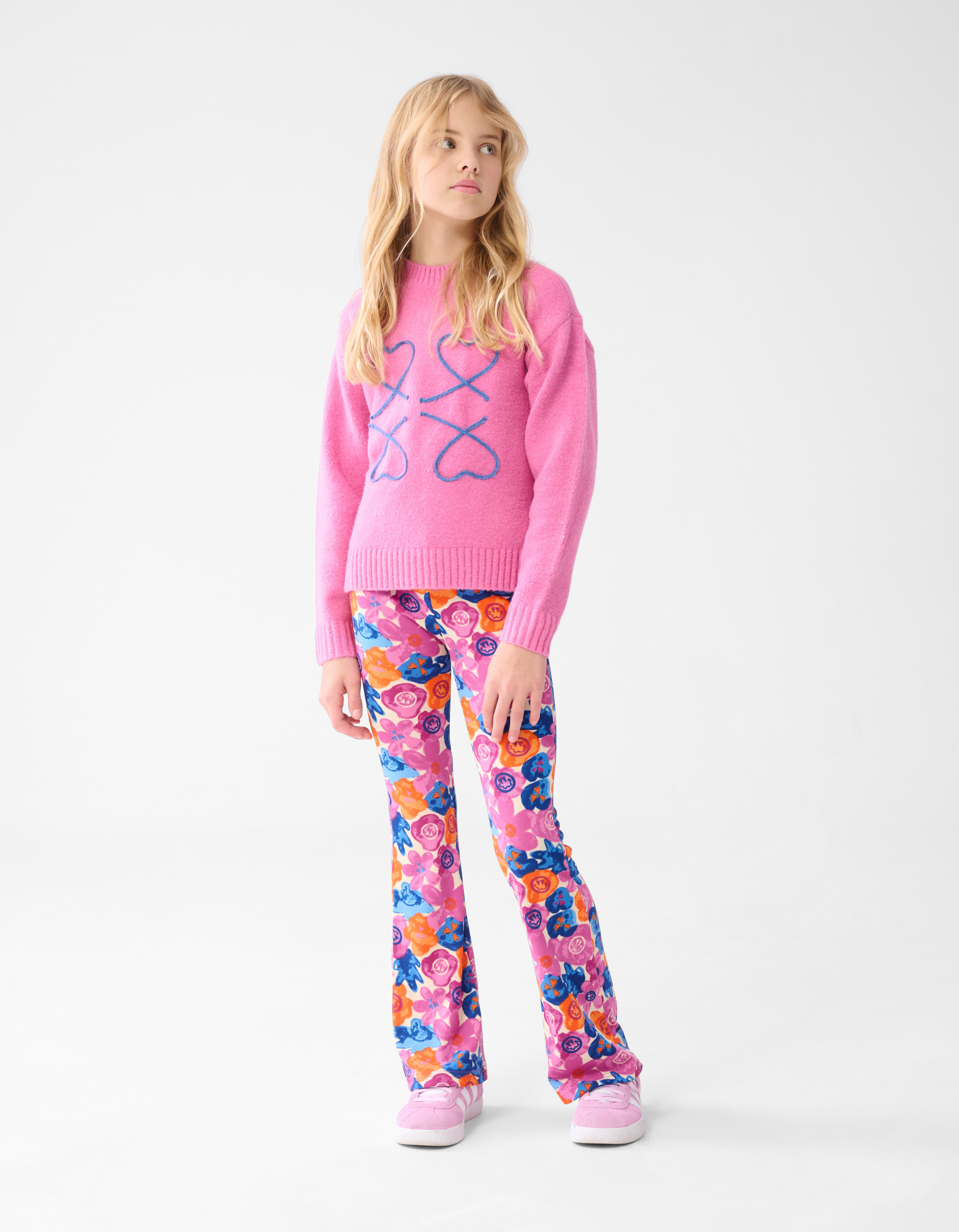 Bedruckte Leggings ausgestellter Rippe Hellrosa SHOEBY GIRLS