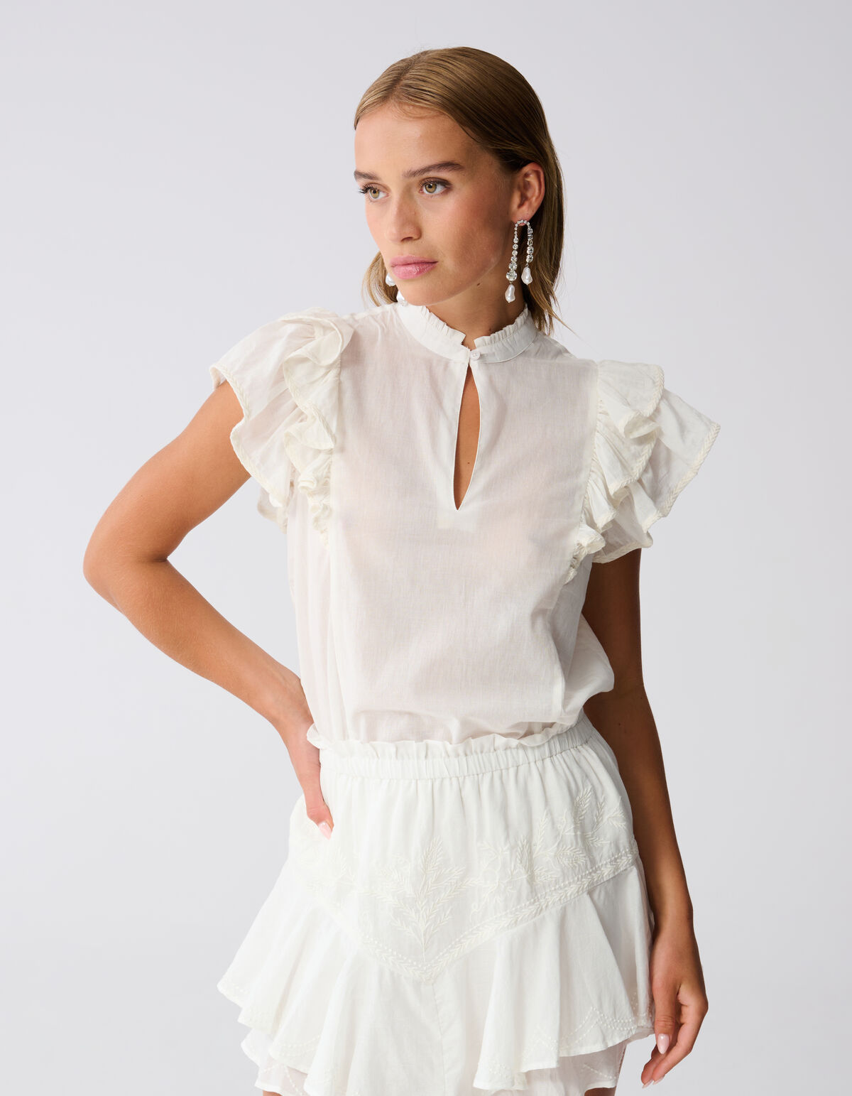 Rüschen-Top Weiß SHOEBY WOMEN