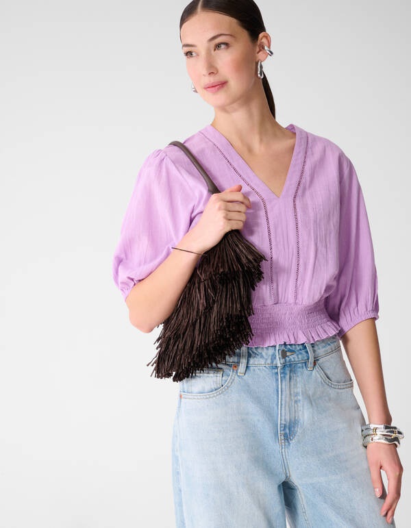 Tape Cropped Top Hellviolett SHOEBY WOMEN