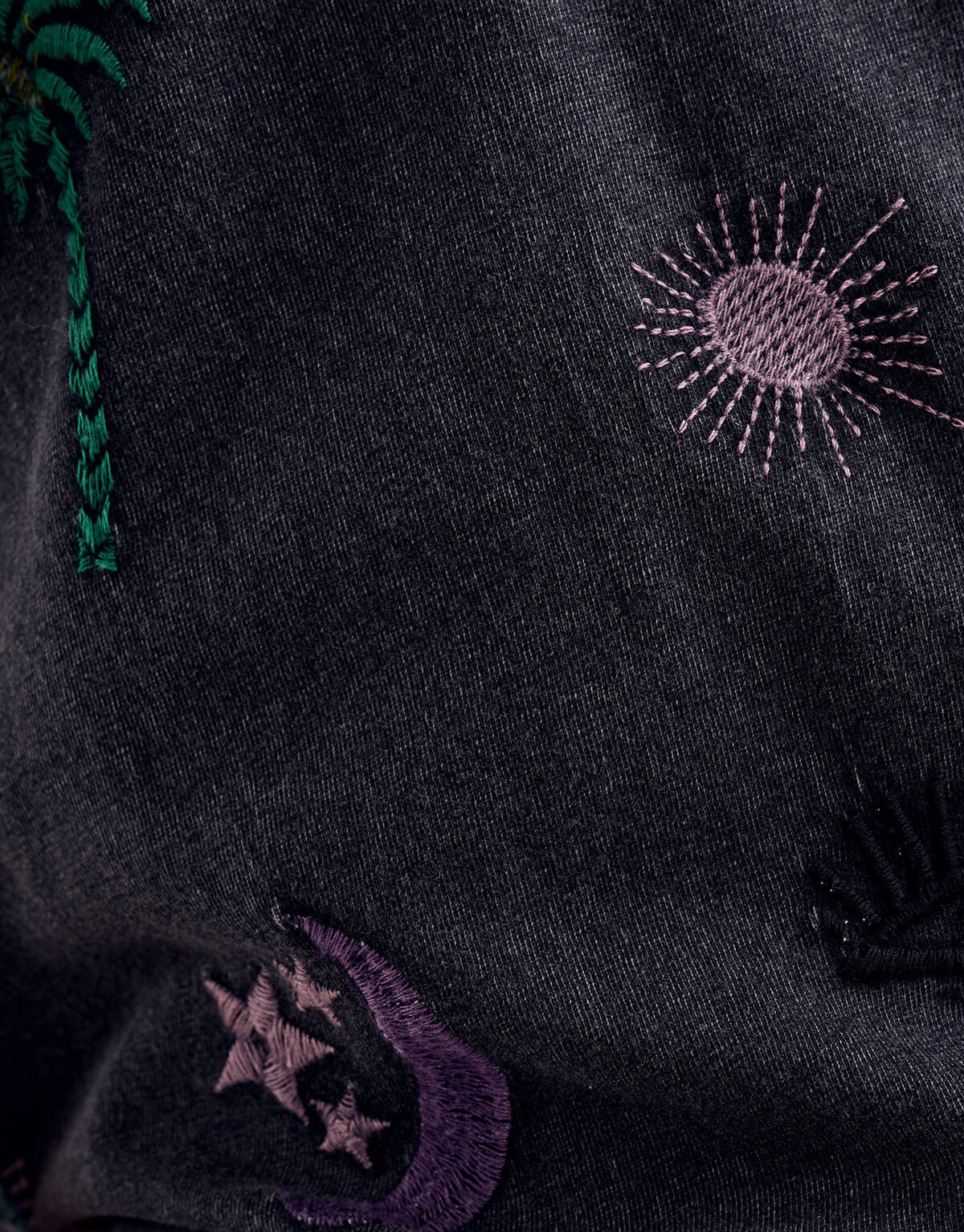 Embroidery T-shirt Donkergrijs SHOEBY GIRLS