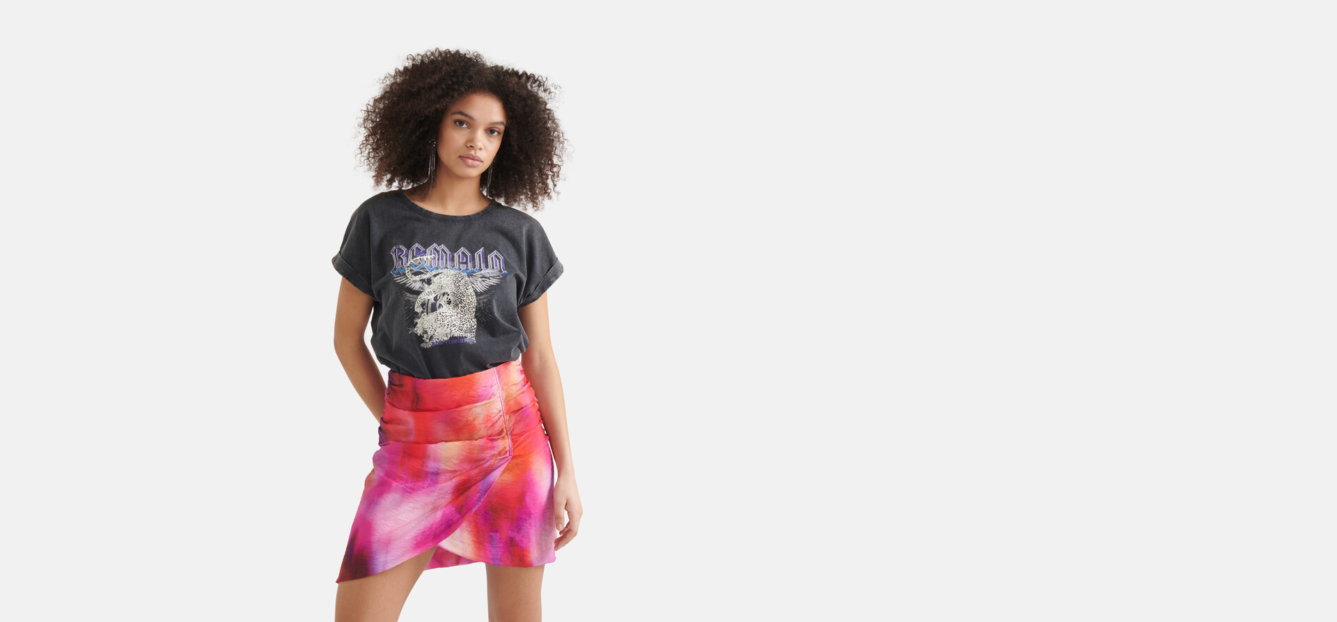 Printed T-Shirt Dunkelgrau SHOEBY WOMEN