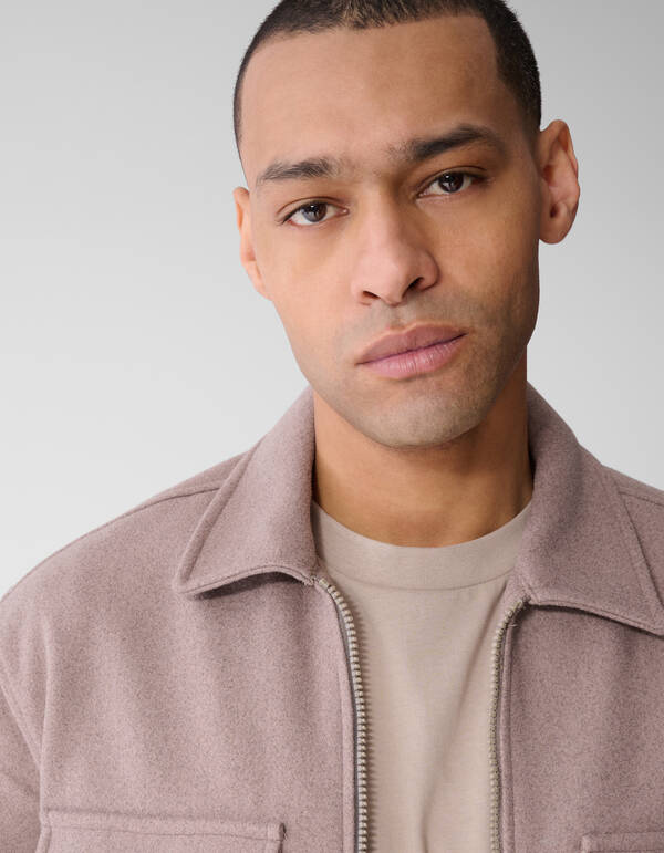 Soft Zip Overshirt Hellbraun SHOEBY MEN