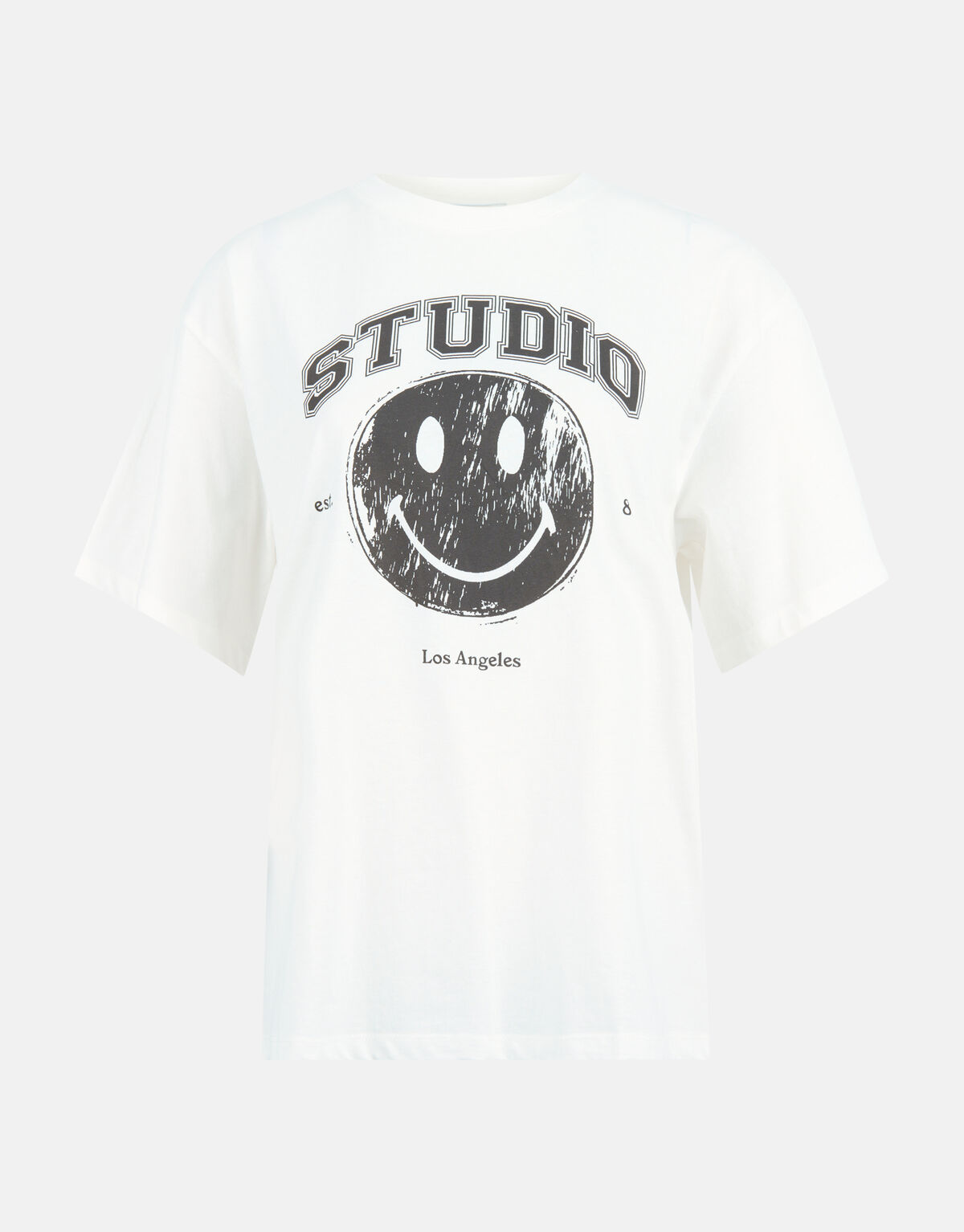 Smiley Artwork T-shirt Wit SHOEBY WOMEN