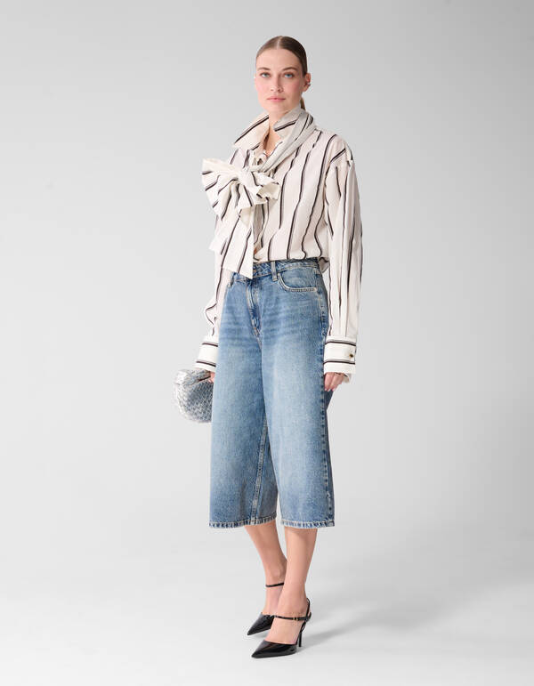 Gestreifte Jacquard-Bluse Offwhite By Mieke SHOEBY WOMEN