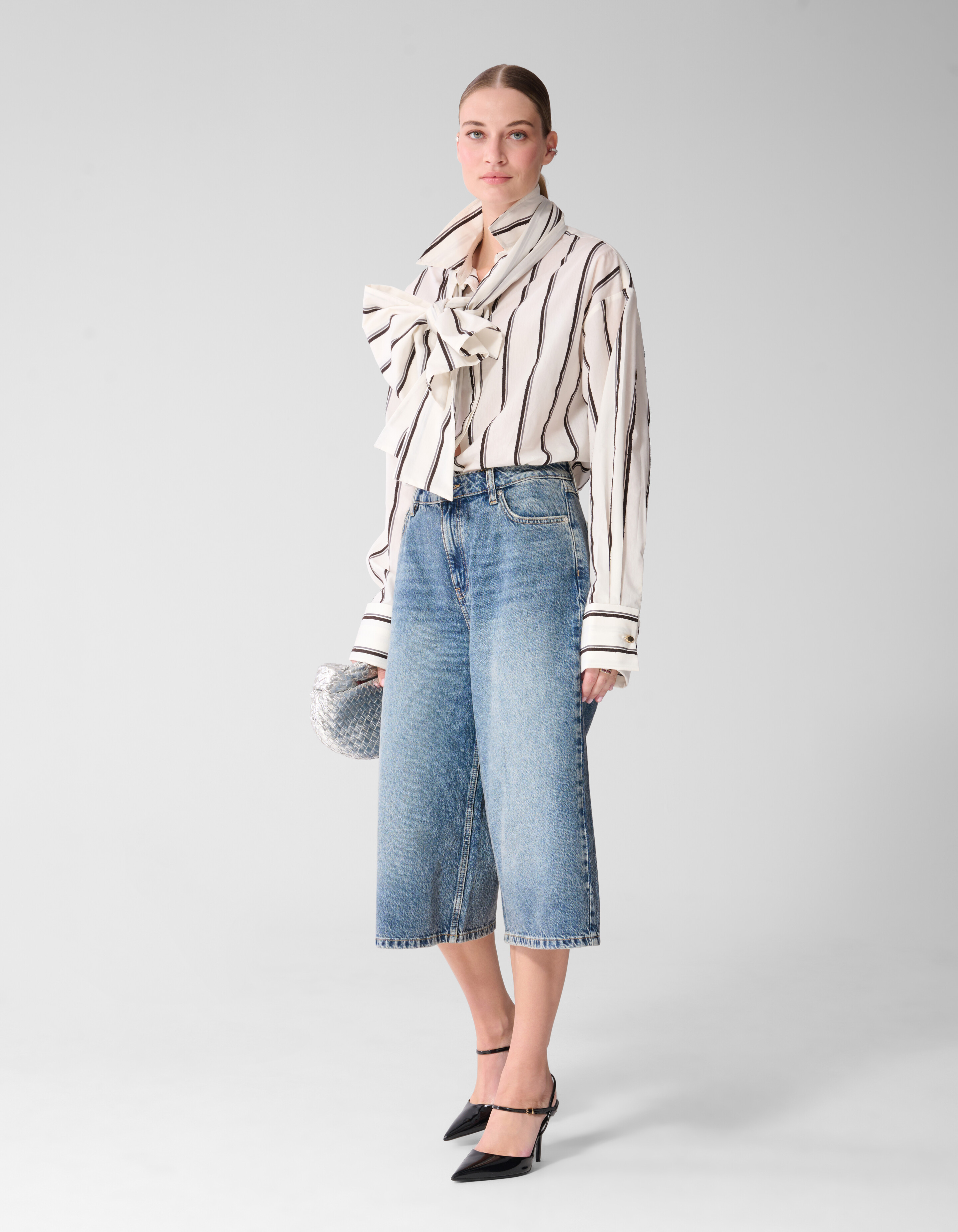 Gestreifte Jacquard-Bluse Offwhite By Mieke SHOEBY WOMEN