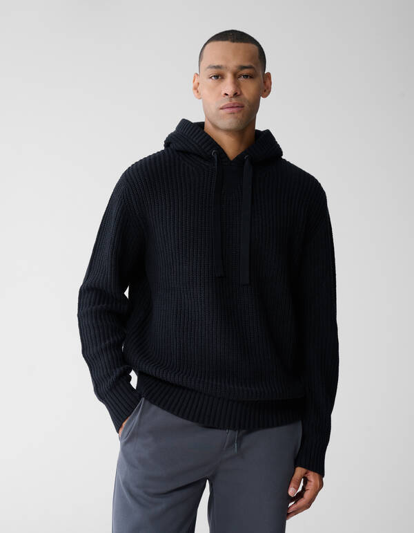 Gestrickter schwarzer Hoodie SHOEBY MEN