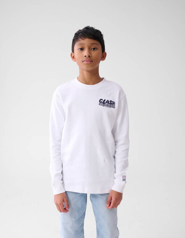 Text-Langarm-T-Shirt Weiß SHOEBY BOYS