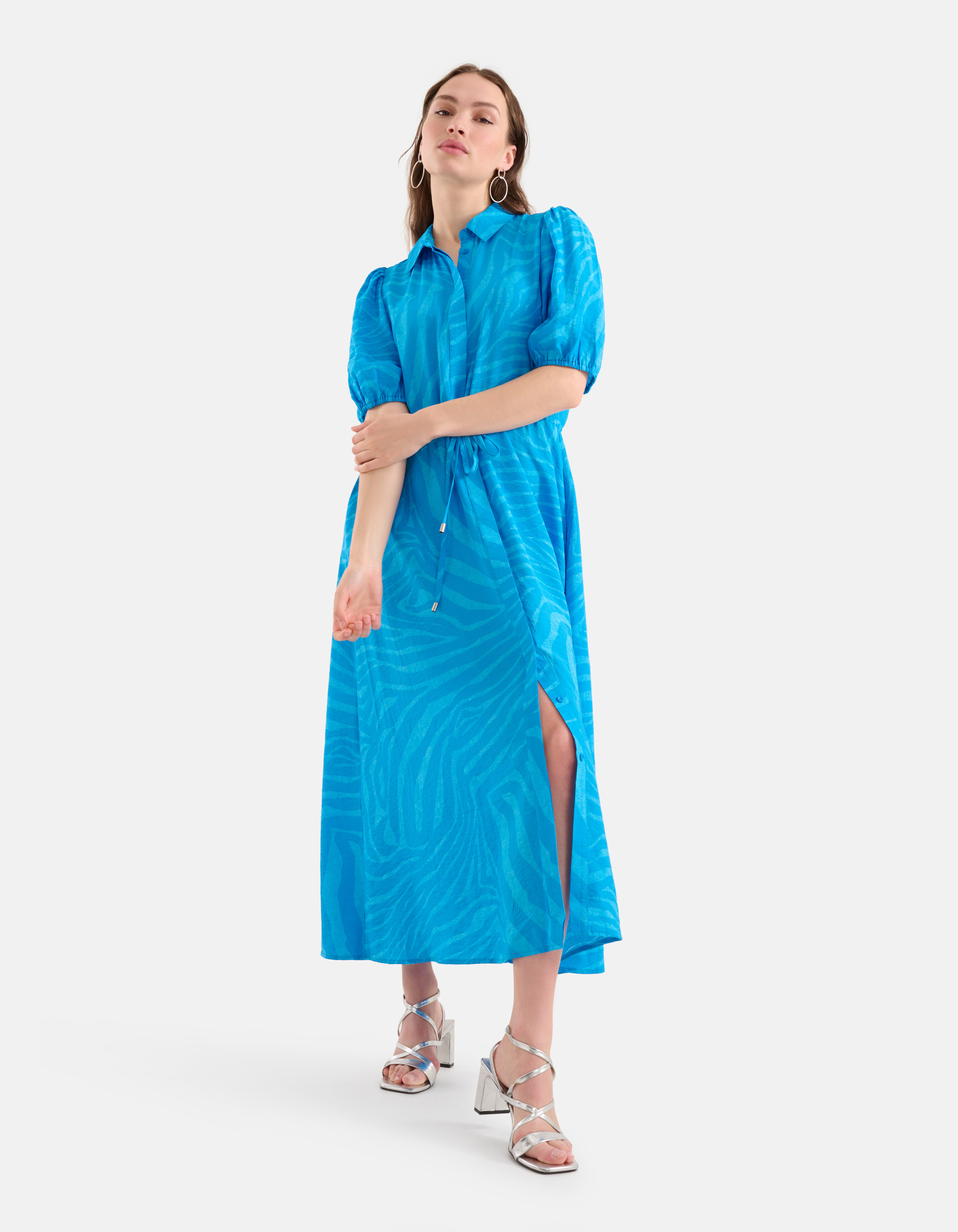 Zebra Print Maxikleid Blau SHOEBY WOMEN