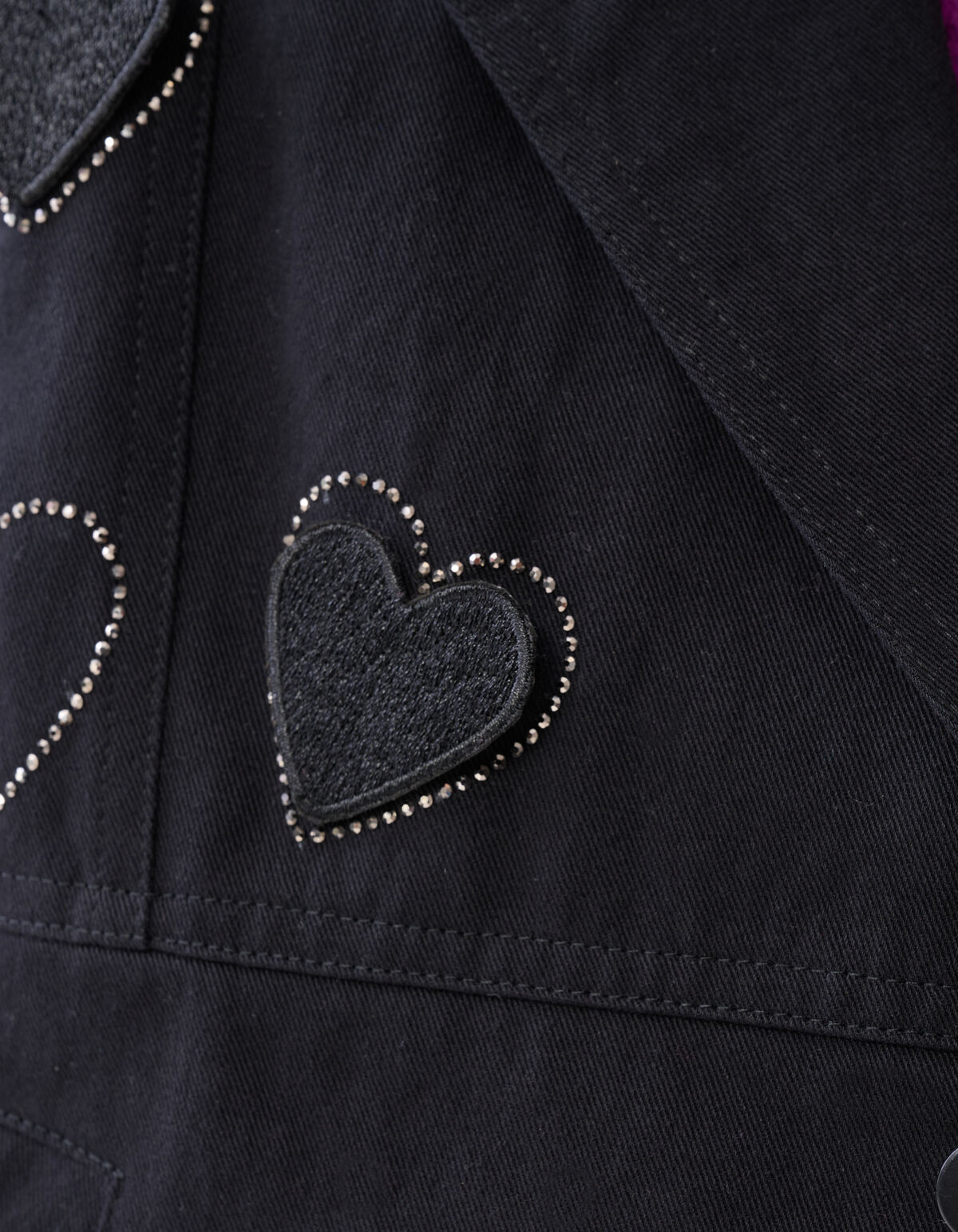 Strass Herz Gilet Schwarz SHOEBY GIRLS