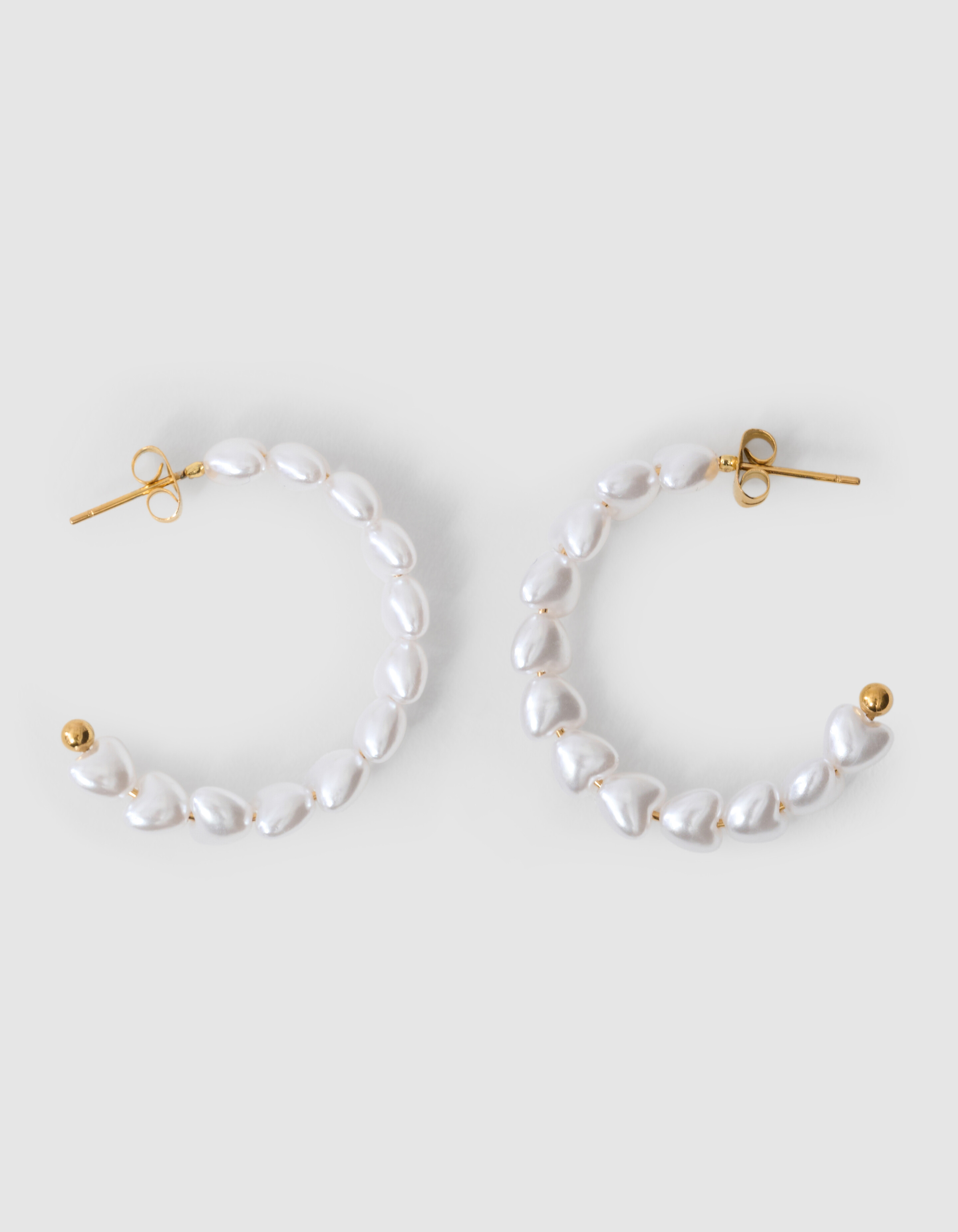 Herz Perle Ohrringe gebrochen Weiß SHOEBY ACCESSOIRES