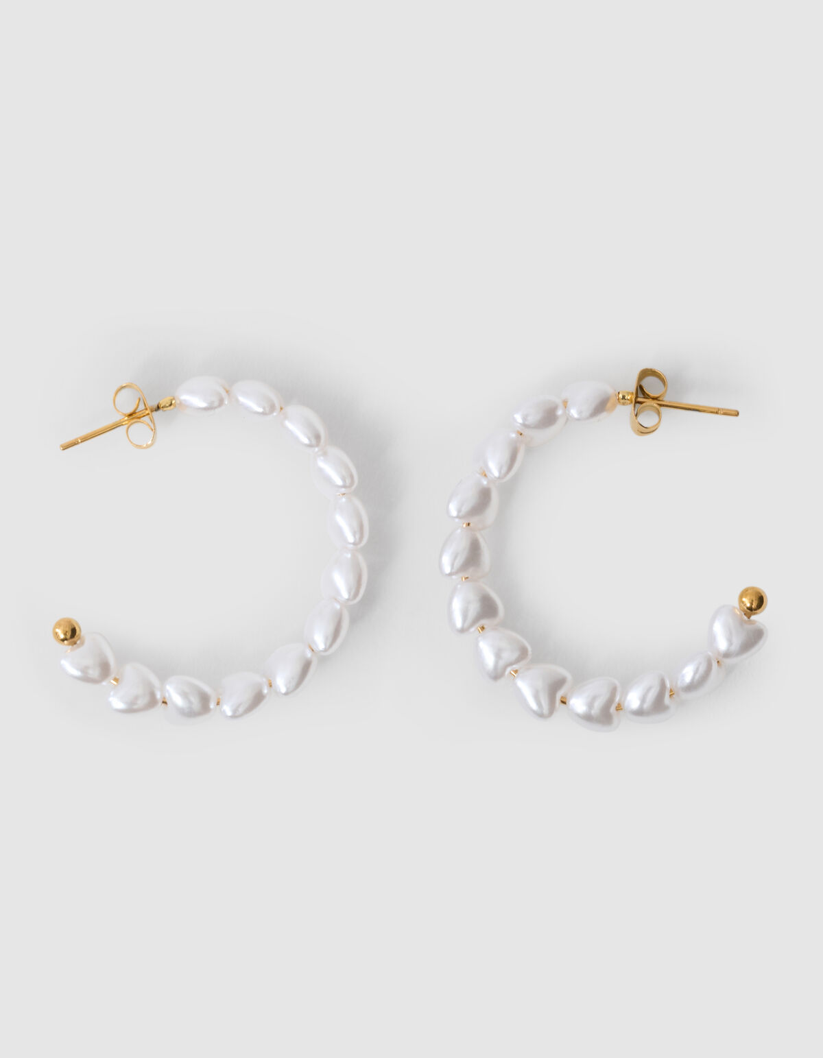 Herz Perle Ohrringe gebrochen Weiß SHOEBY ACCESSOIRES