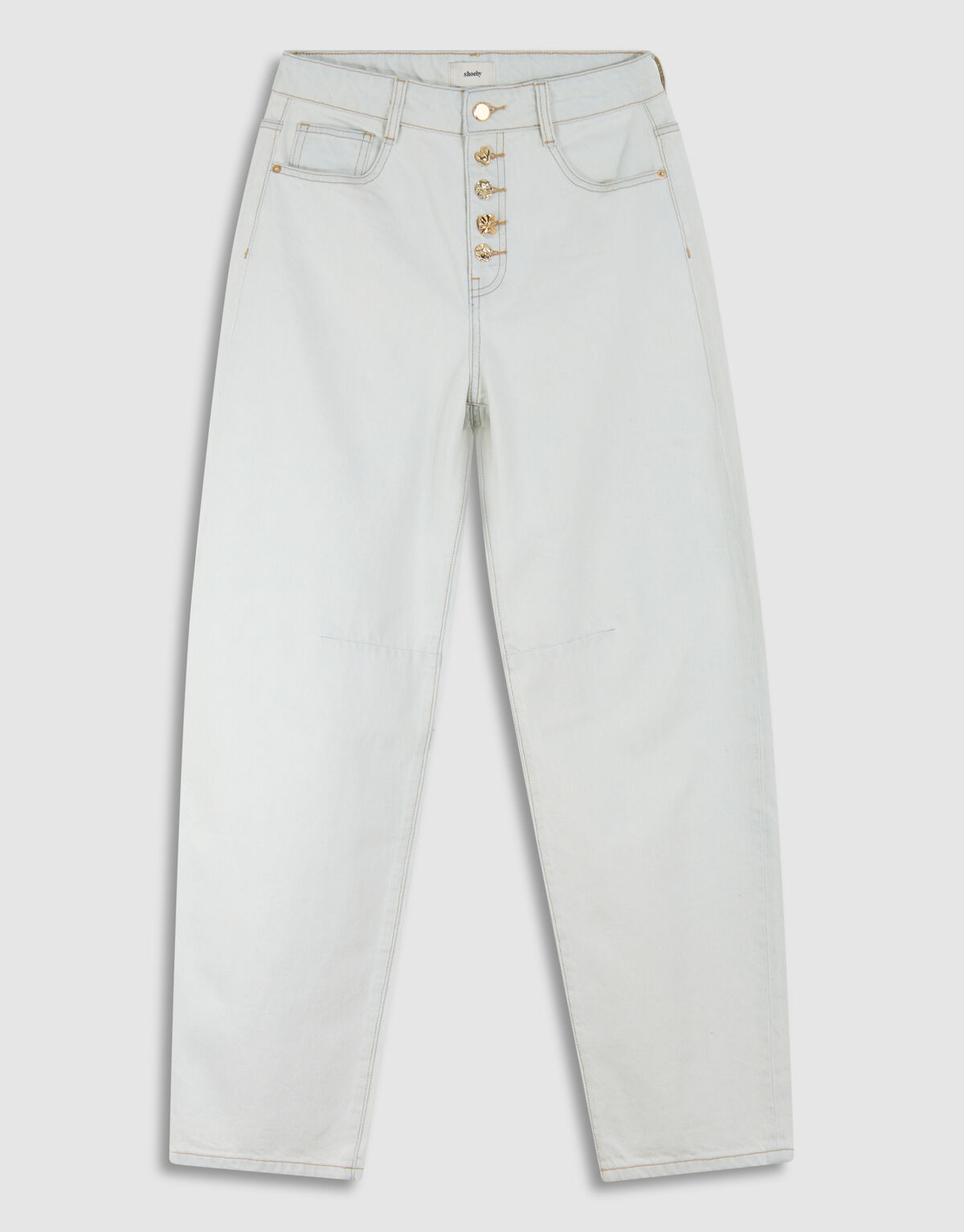 Fancy Button Barrel Fit Jeans Gebleicht SHOEBY WOMEN