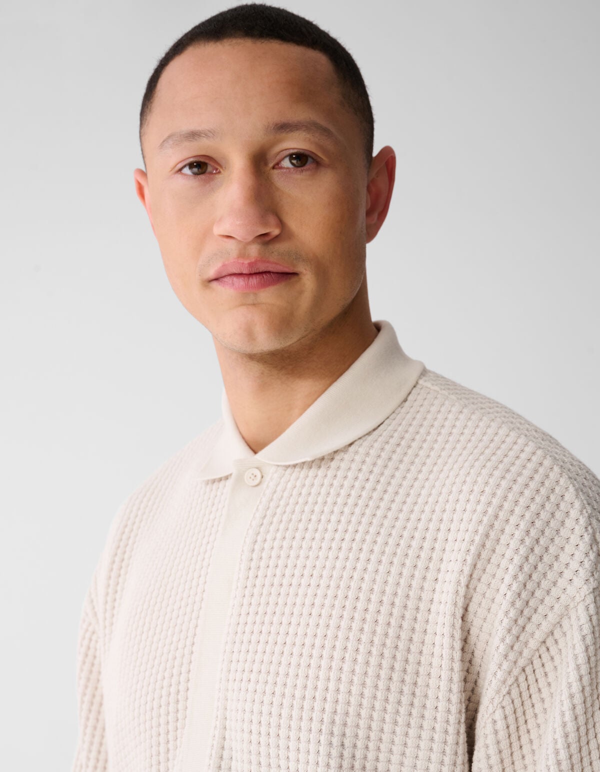 Schweres Waffel-Poloshirt Sand SHOEBY MEN