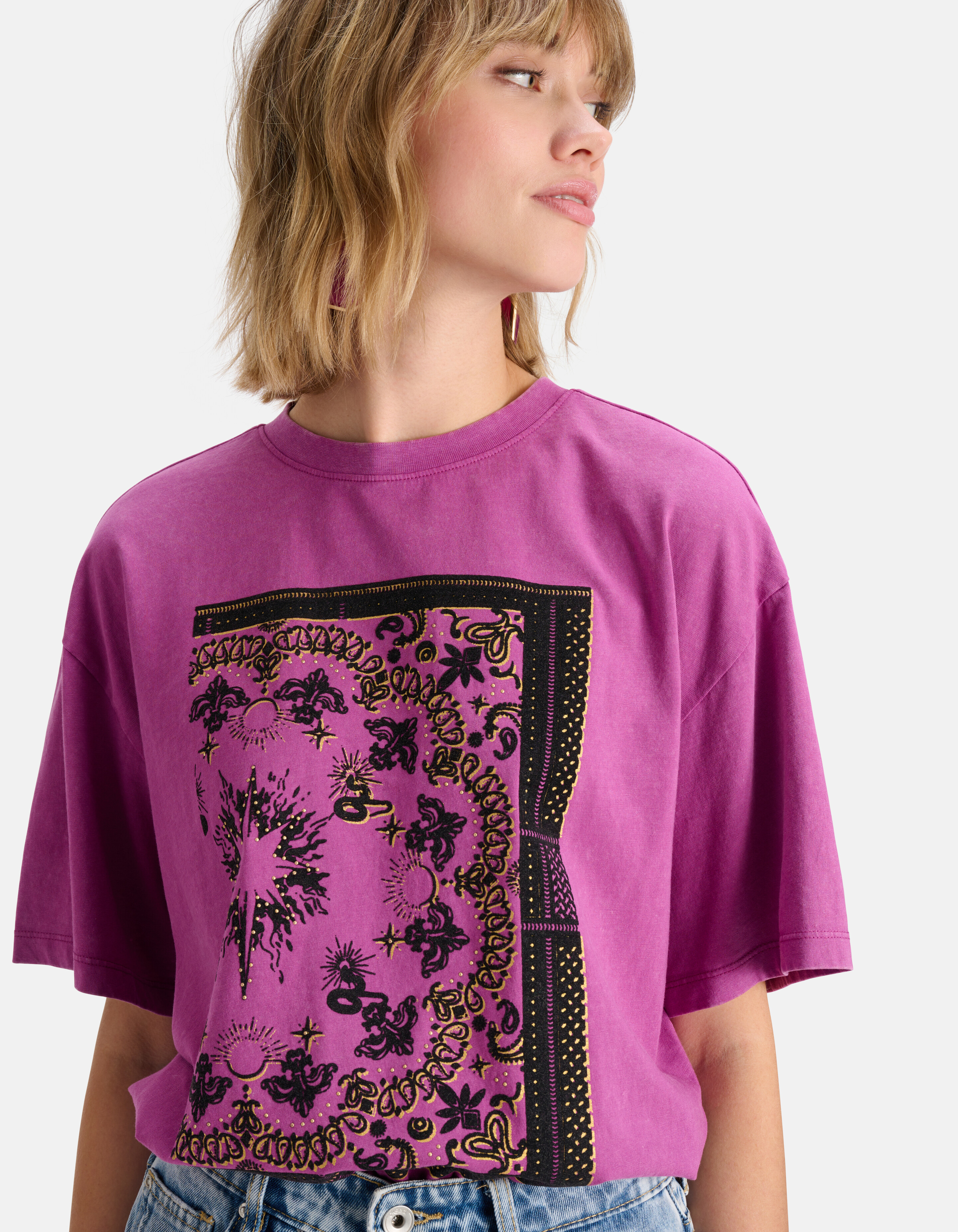 T-Shirt mit Aufdruck Violett SHOEBY WOMEN