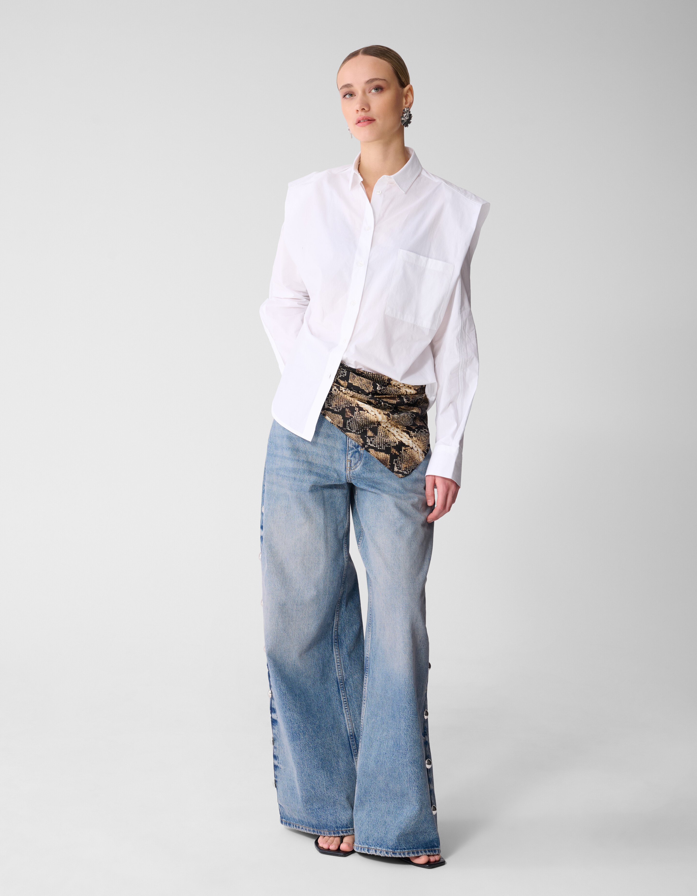 Big Stud Wide Leg Fit Jeans Mediumstone SHOEBY WOMEN