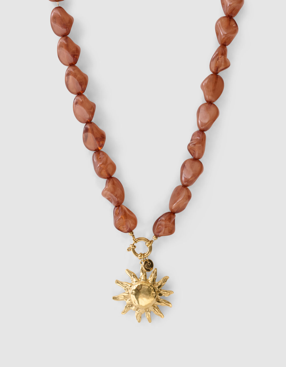 Gro&szlig;e Perlen-Sonnenkette Braun SHOEBY ACCESSOIRES