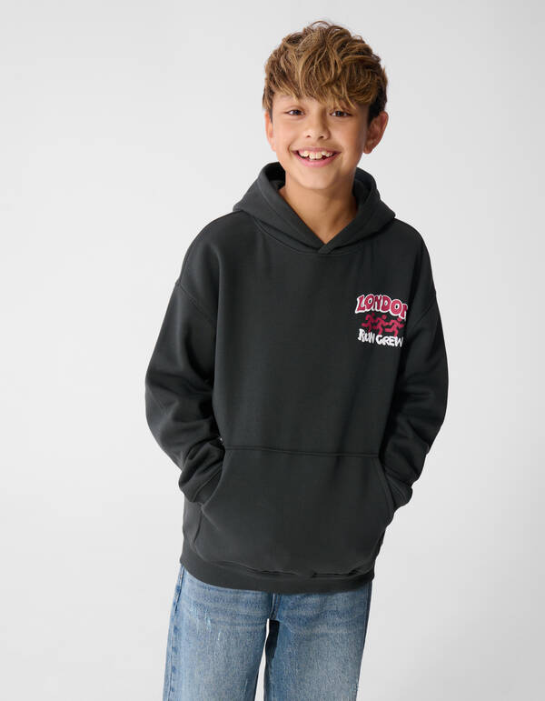 Oversized Run Hoodie Dunkelgrau SHOEBY BOYS