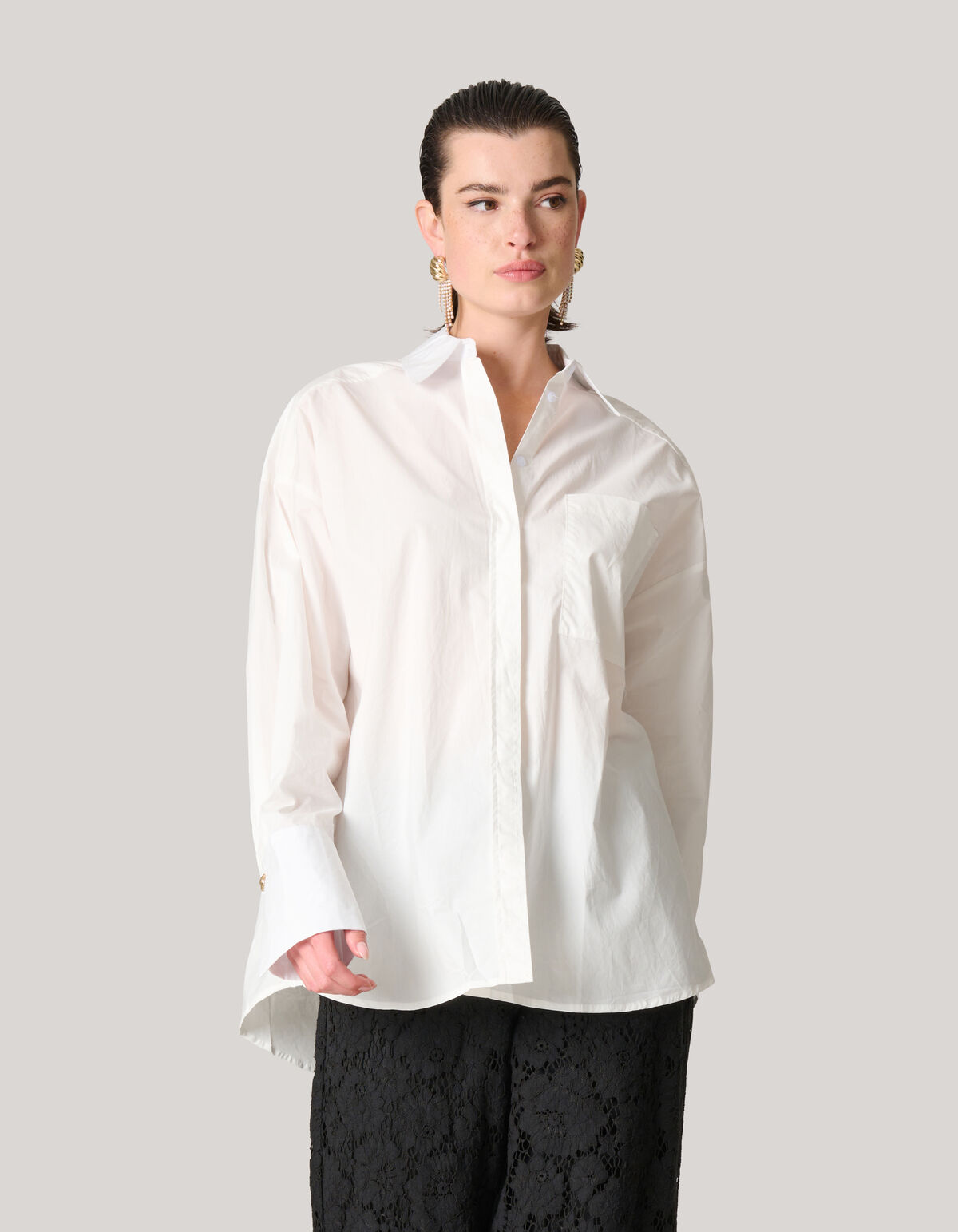 Popeline-Bluse Wei&szlig; SHOEBY WOMEN