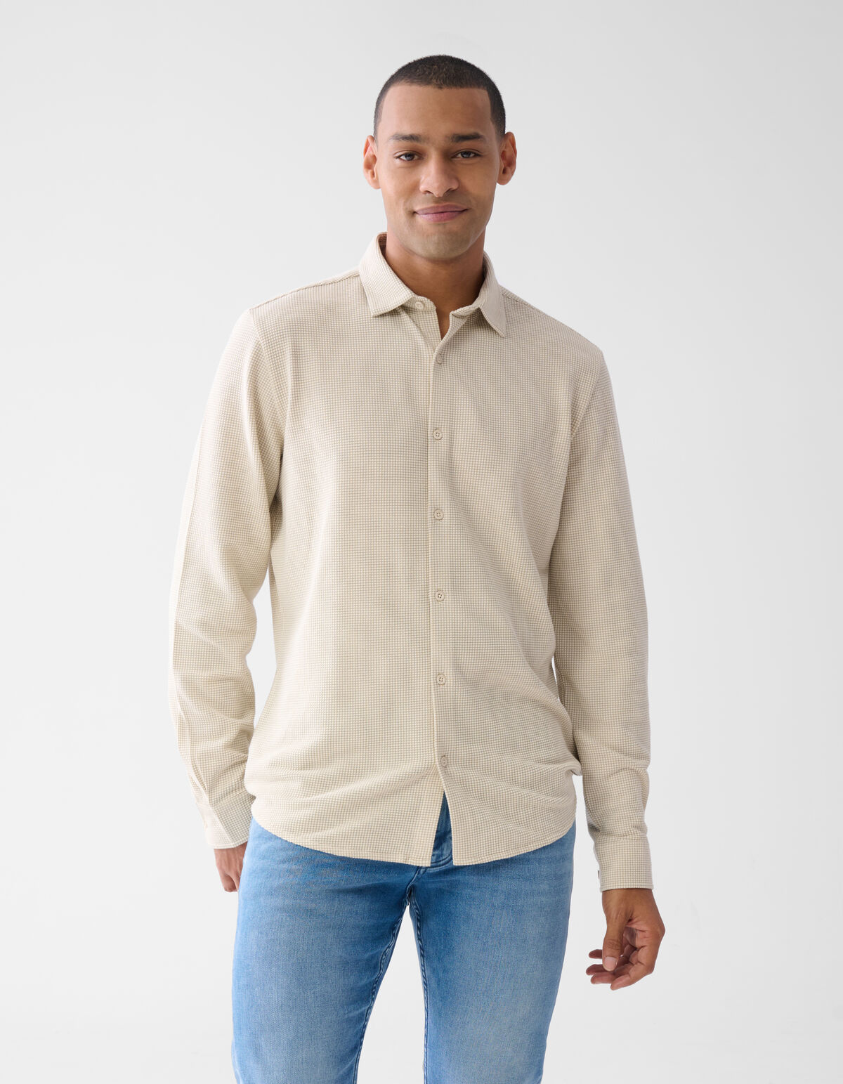 Texturiertes Überhemd Sand SHOEBY MEN