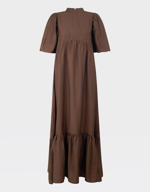 R&uuml;sche Maxikleid Braun SHOEBY WOMEN