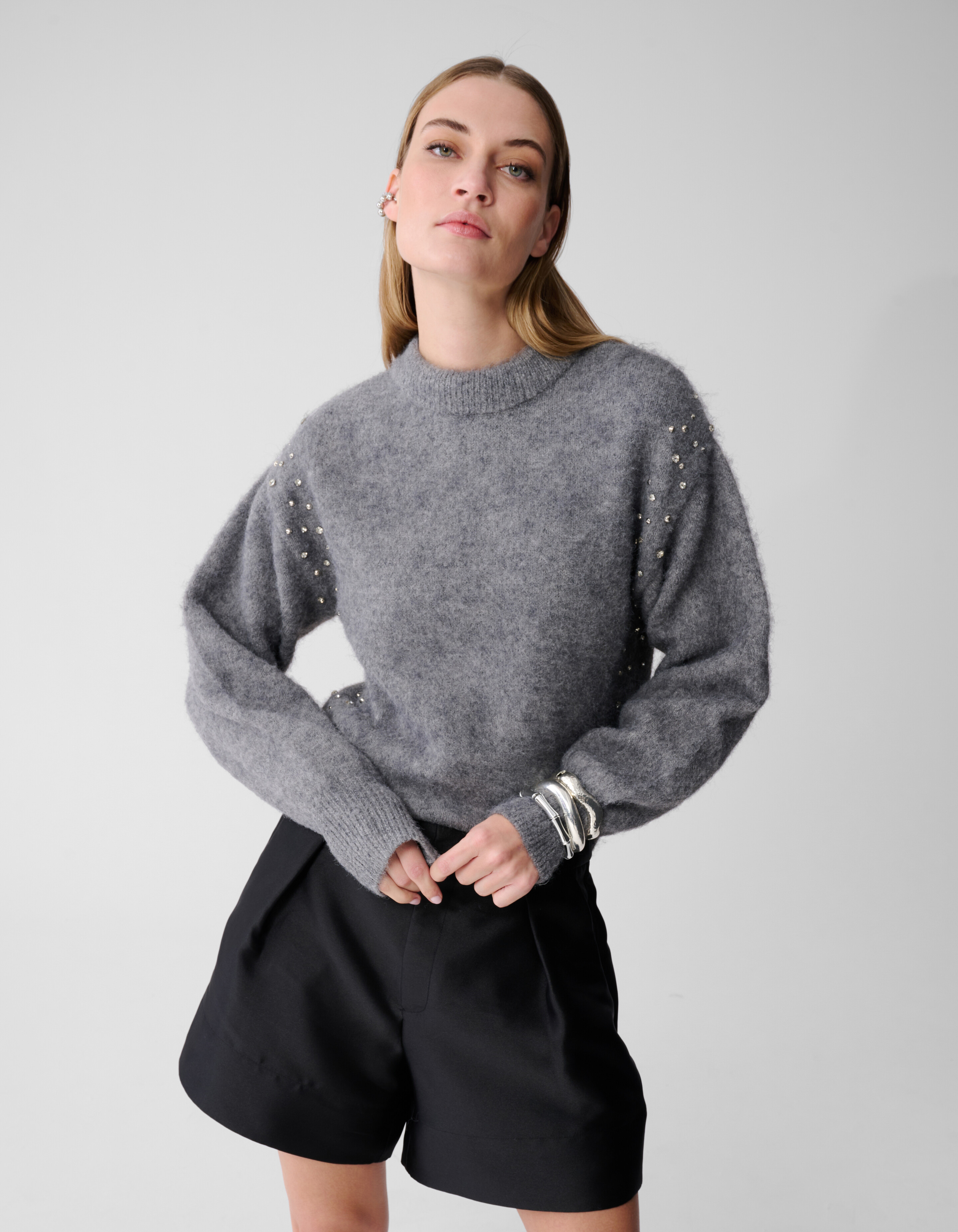 Strass Pullover Grau SHOEBY WOMEN