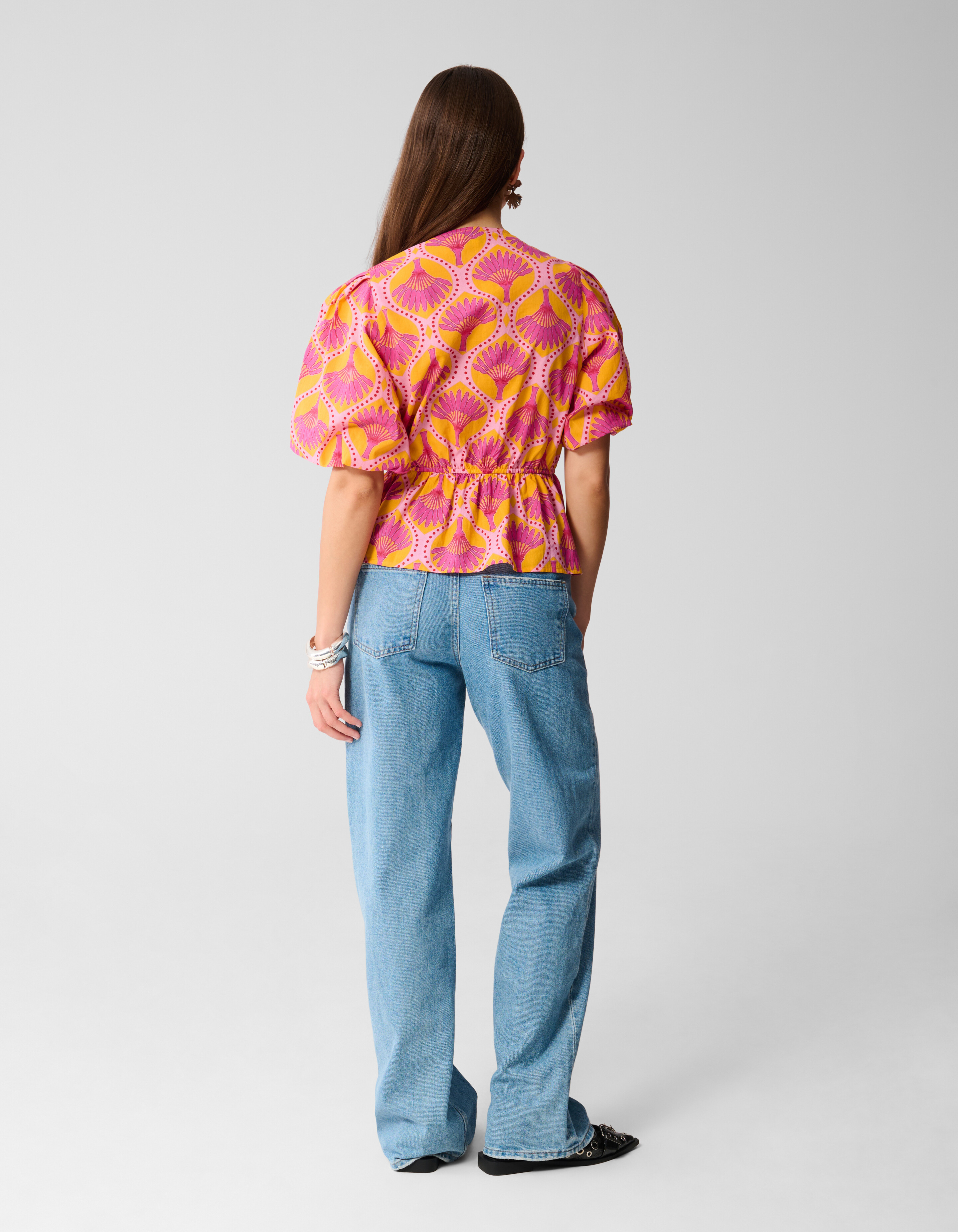 Printed Bow Top Orange SHOEBY WOMEN