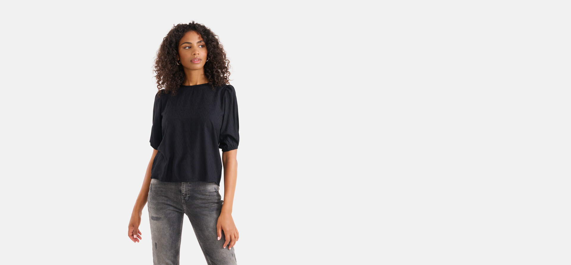 Textur Top Schwarz SHOEBY WOMEN