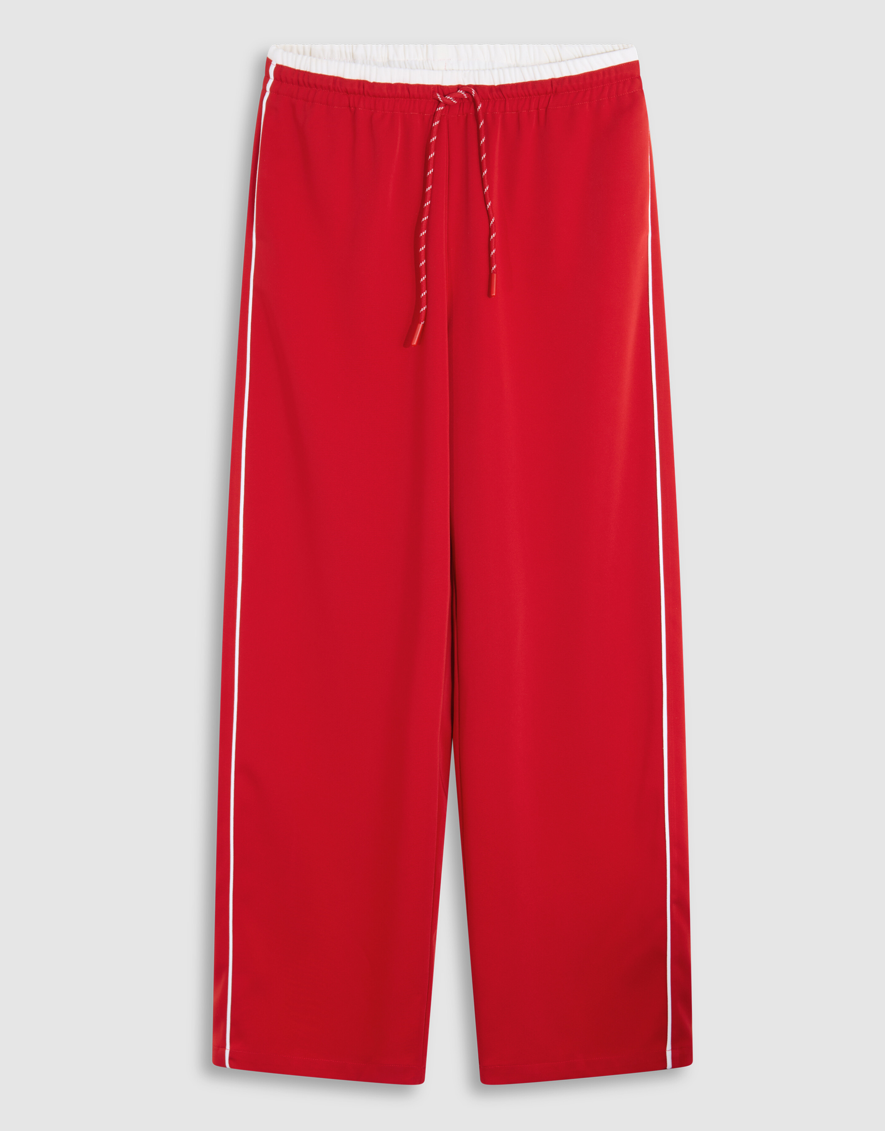 Sporty Wide Leg Broek Rood SHOEBY WOMEN