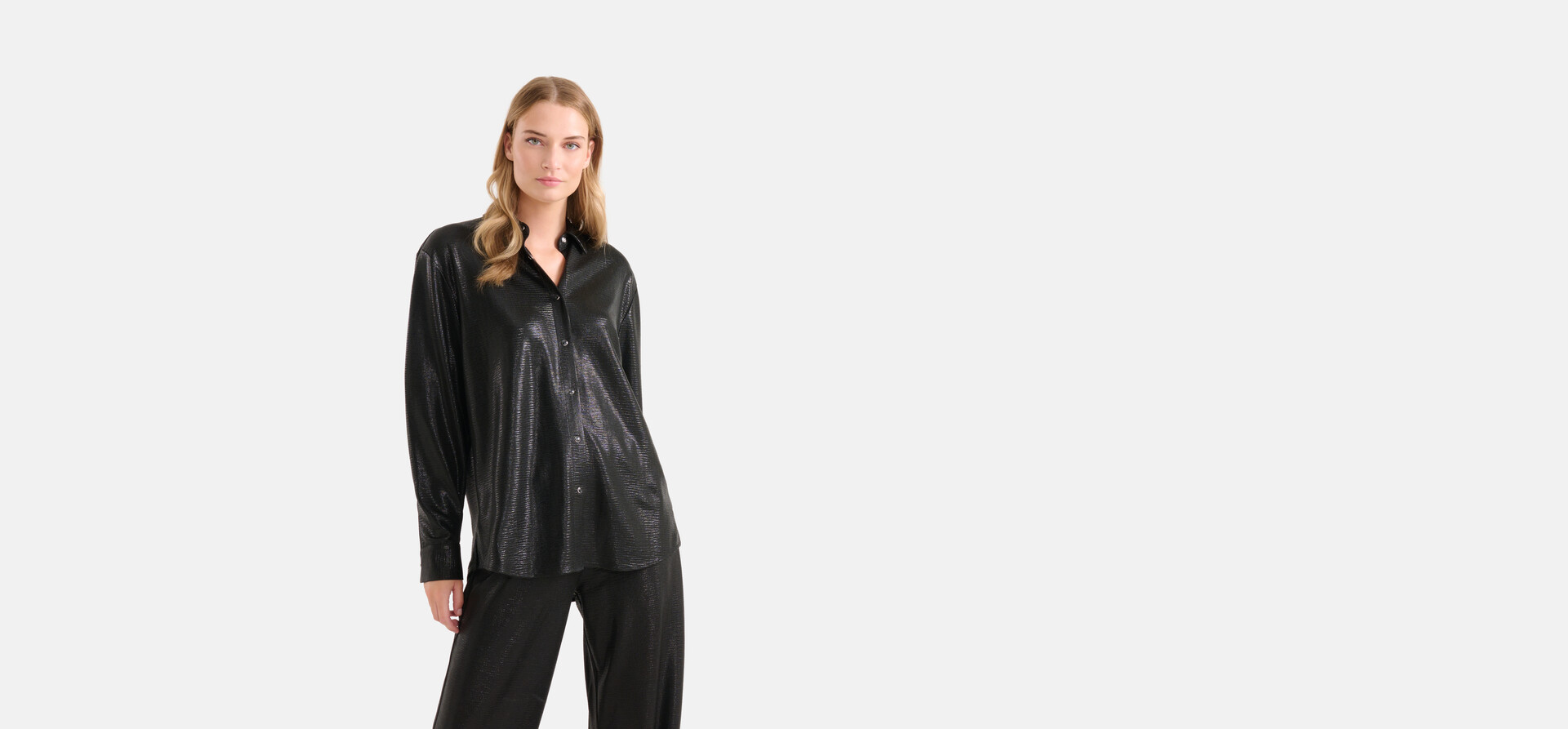 Metallic-Bluse Schwarz SHOEBY WOMEN
