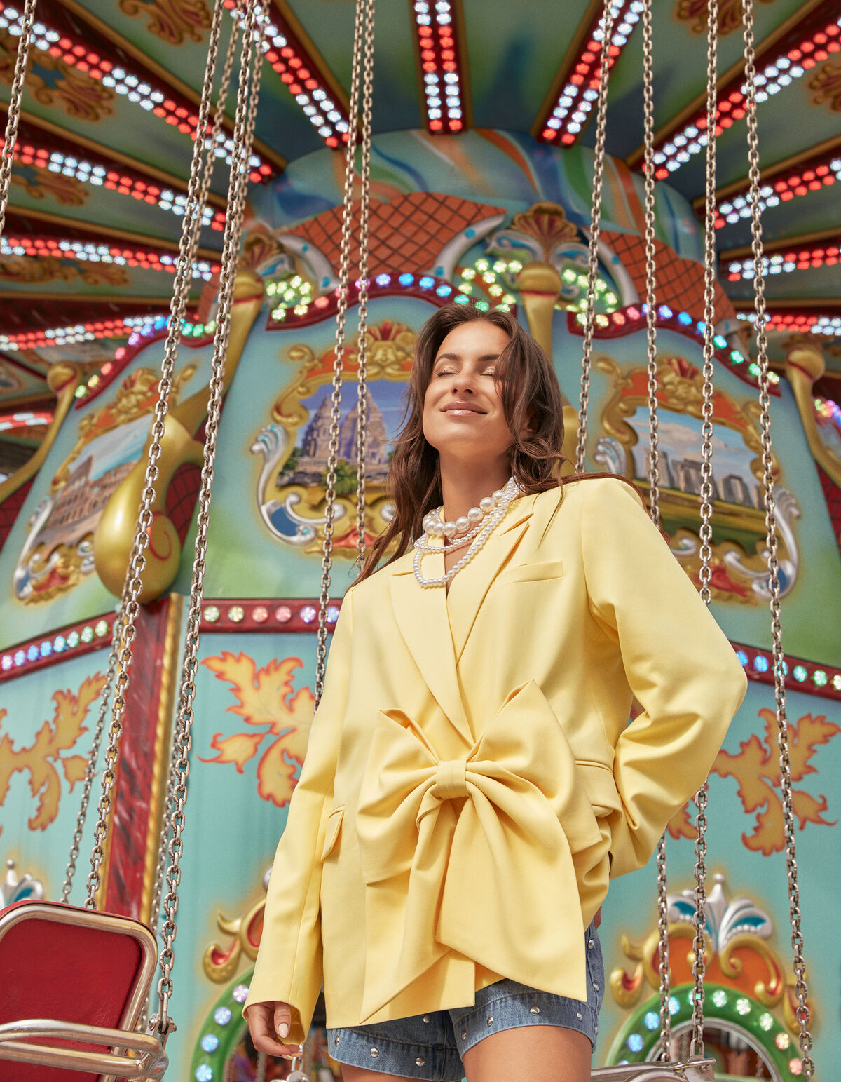 Übergroßer Blazer mit Schleife Hellgelb von Lizzy SHOEBY WOMEN