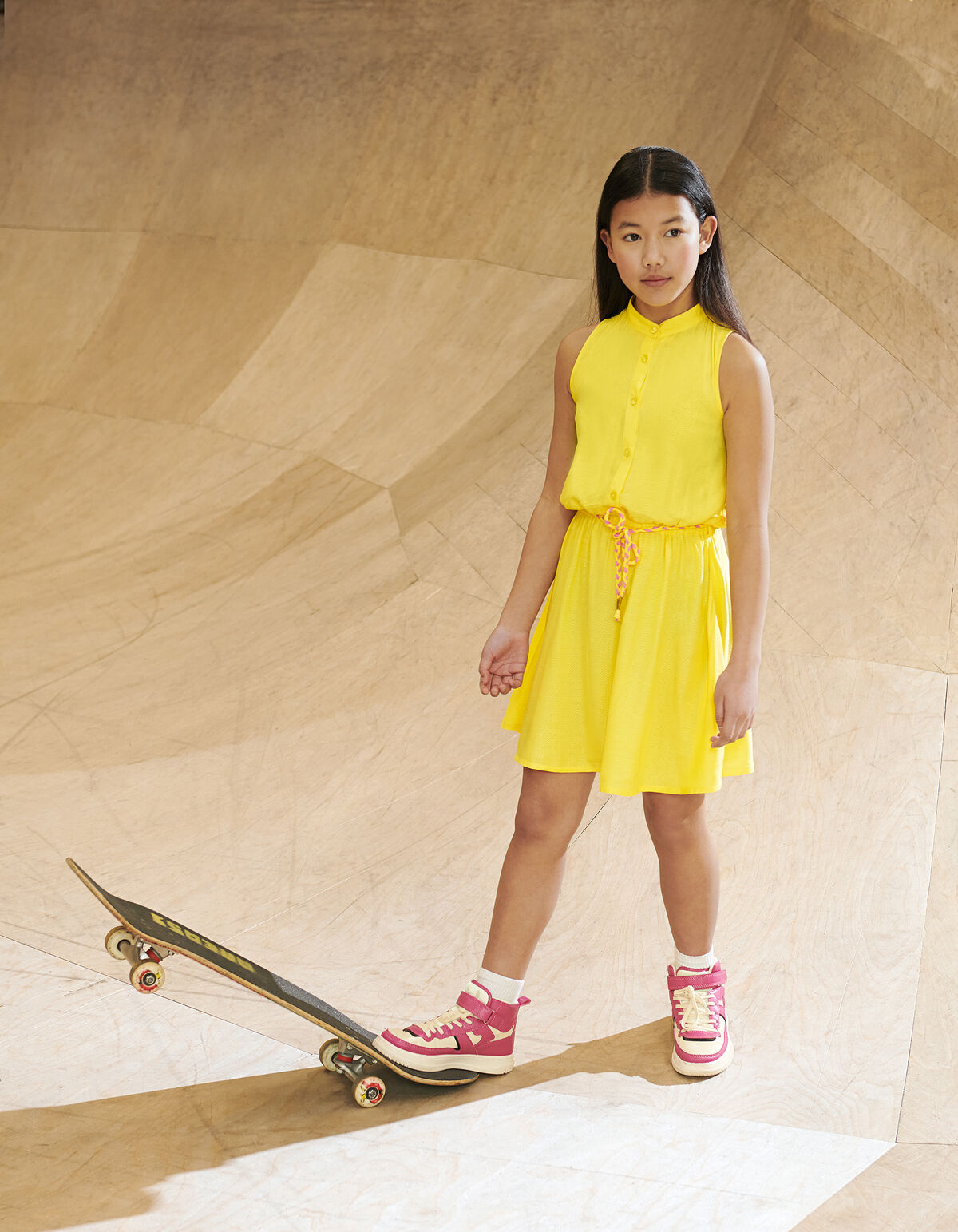 Jacquard-Kleid Gelb SHOEBY GIRLS