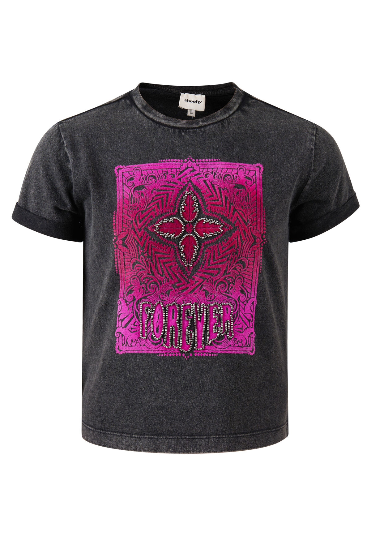 T-Shirt mit grafischem Aufdruck Dunkelgrau SHOEBY GIRLS