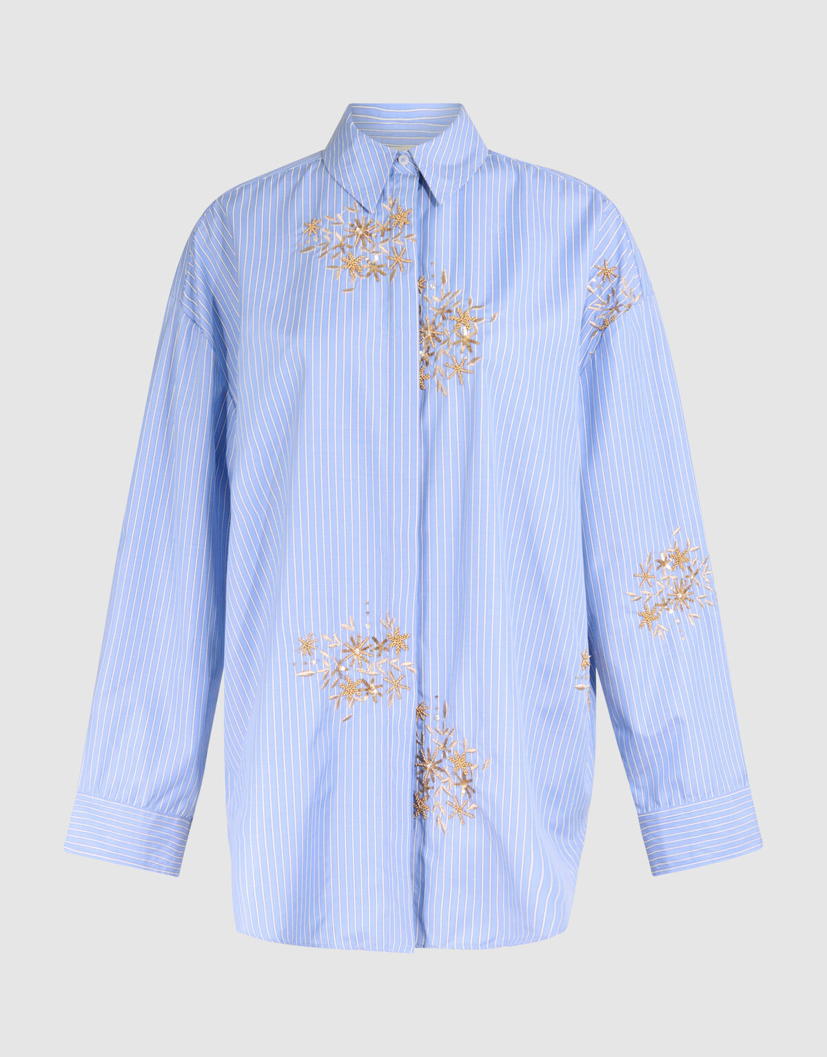 Nadelstreifen-Stickerei Bluse Blau von Mieke SHOEBY WOMEN