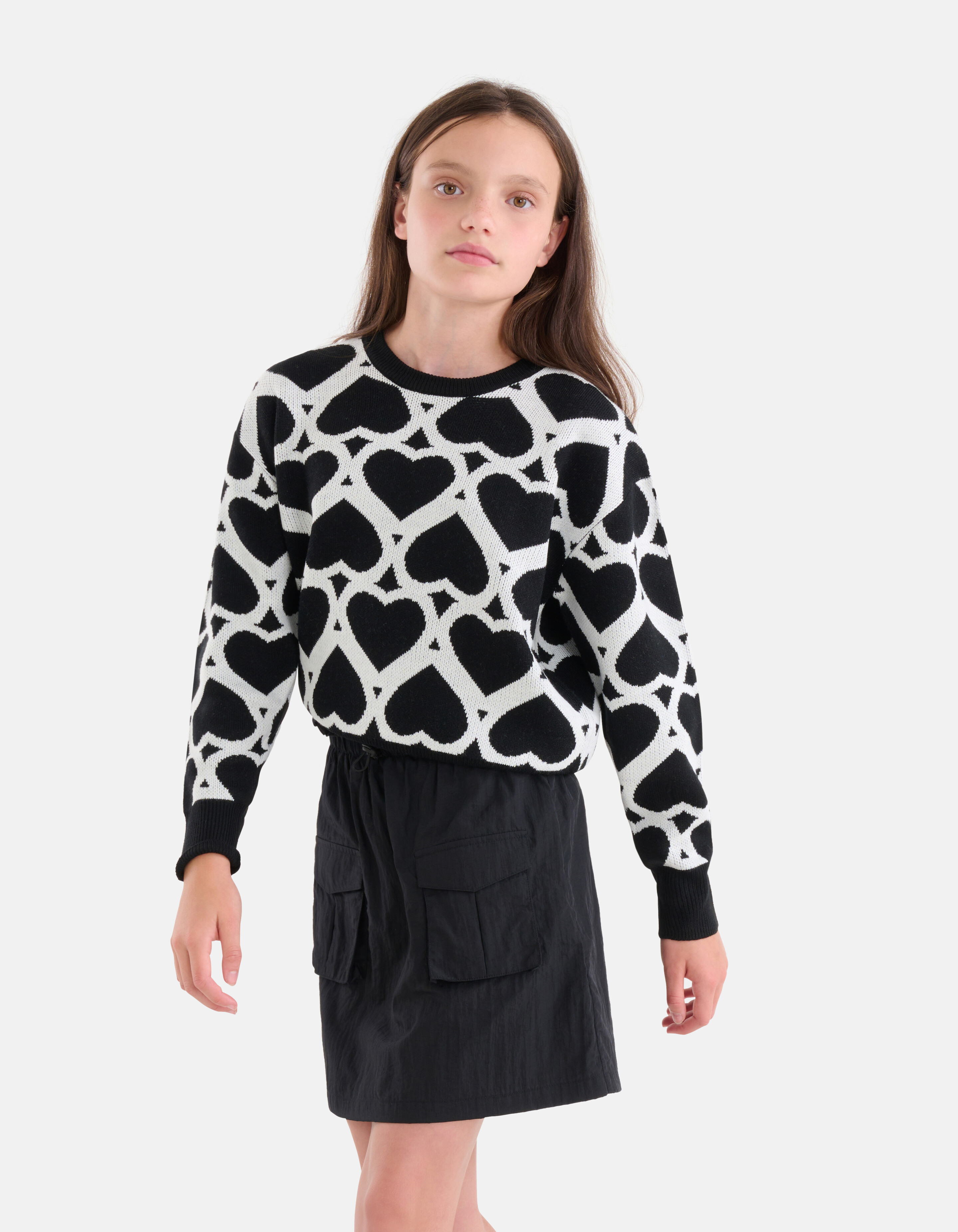 Bedruckter Jacquard-Pullover Schwarz SHOEBY GIRLS