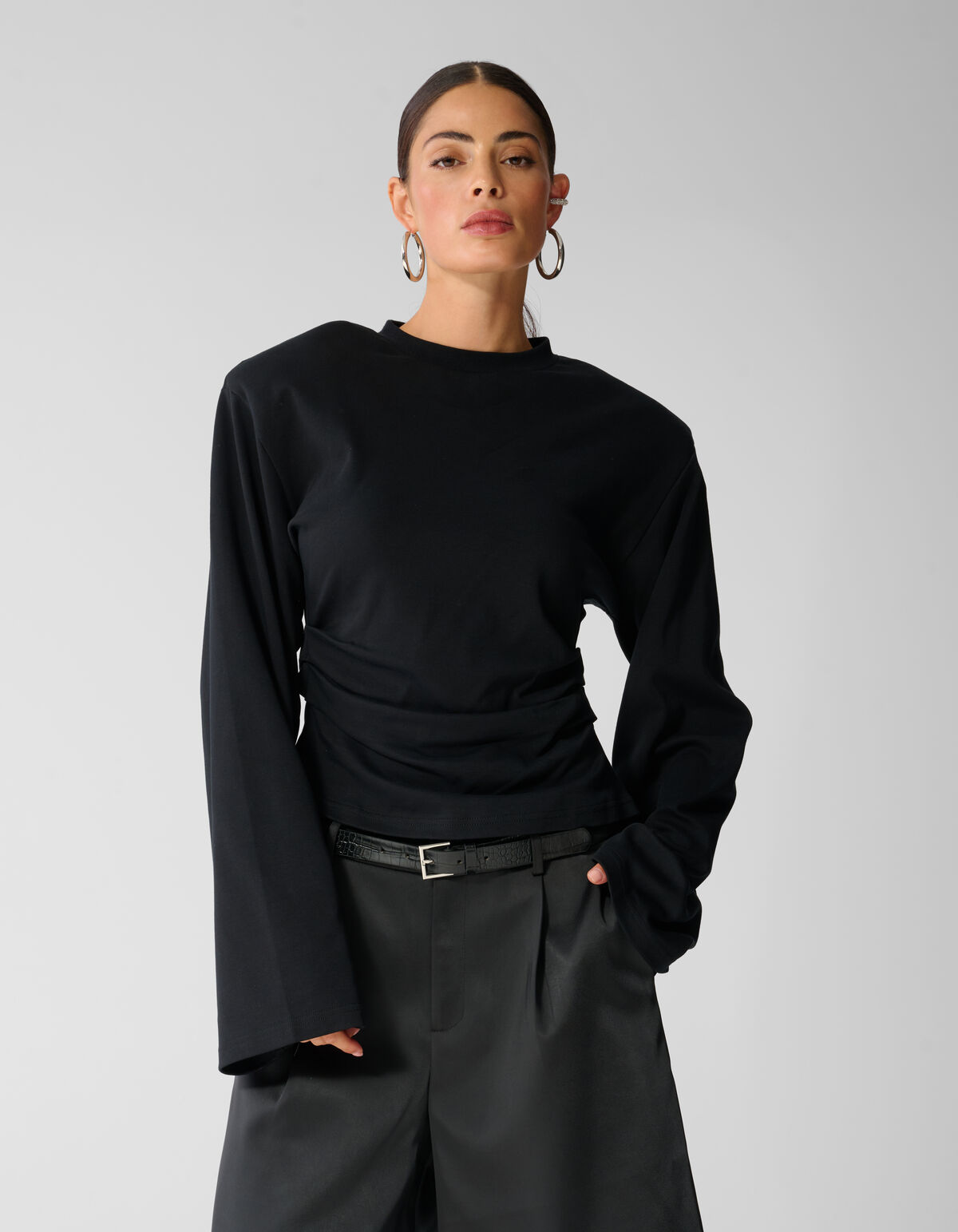 Tailliertes Langarmshirt Schwarz SHOEBY WOMEN